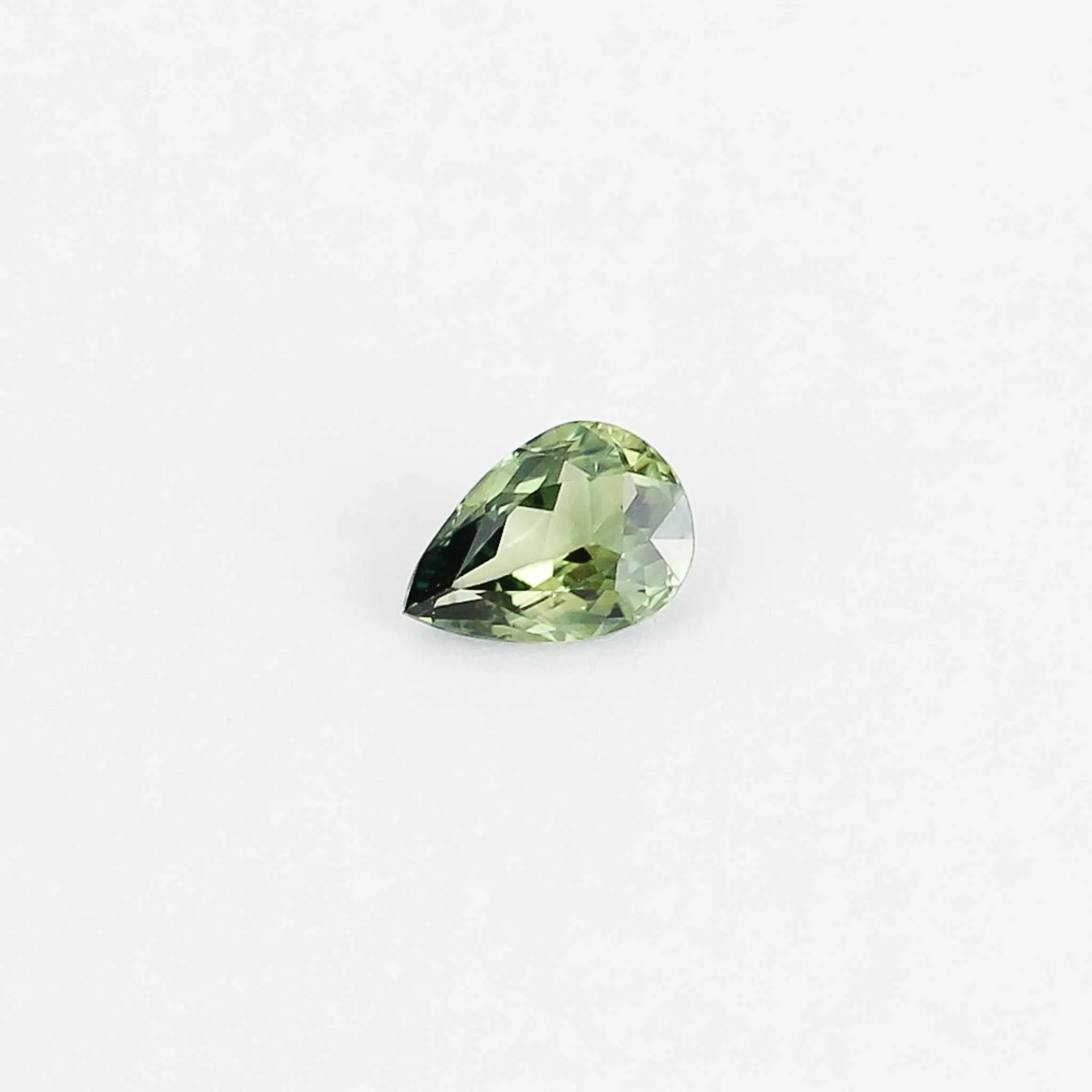 0.82 carat pear-shaped green sapphire