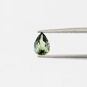 0.82 carat pear-shaped green sapphire