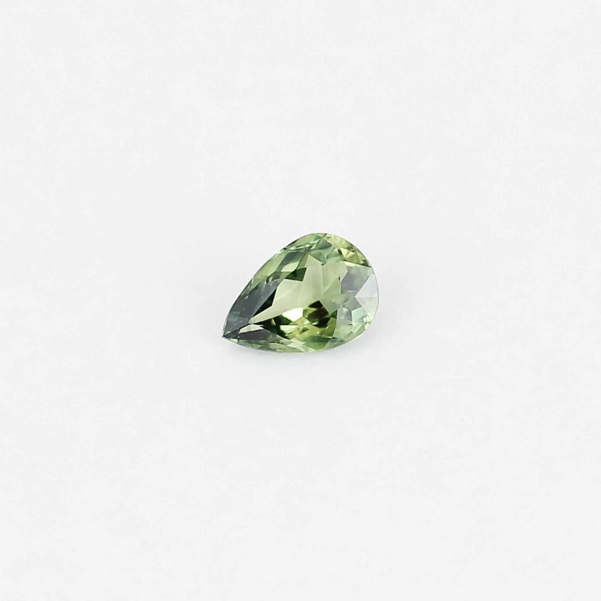 0.82 carat pear-shaped green sapphire