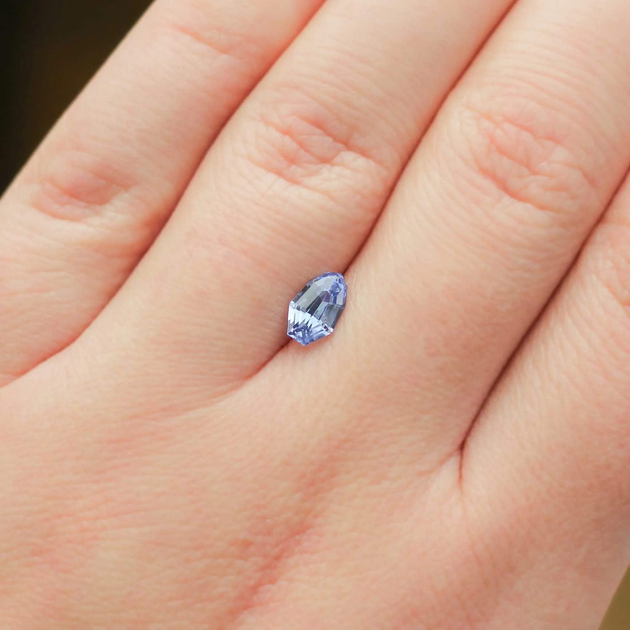 1.04 carat light blue shield-shaped sapphire