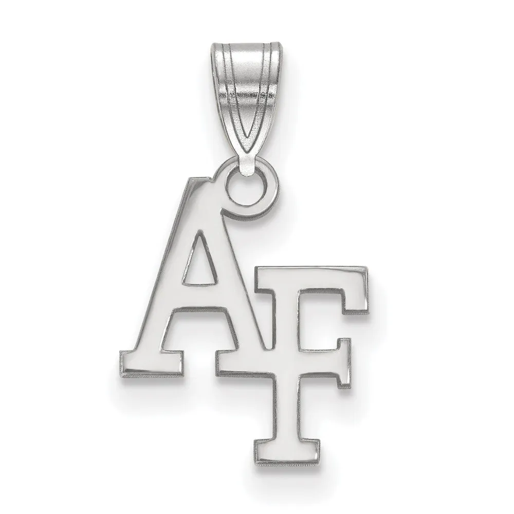 10k White Gold Air Force Academy Small AF Pendant