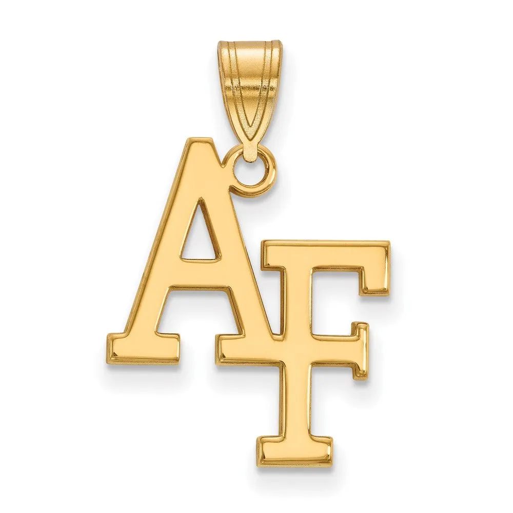 10k Yellow Gold Air force Academy Large 'AF' Pendant - Yellow Gold AF Pendant