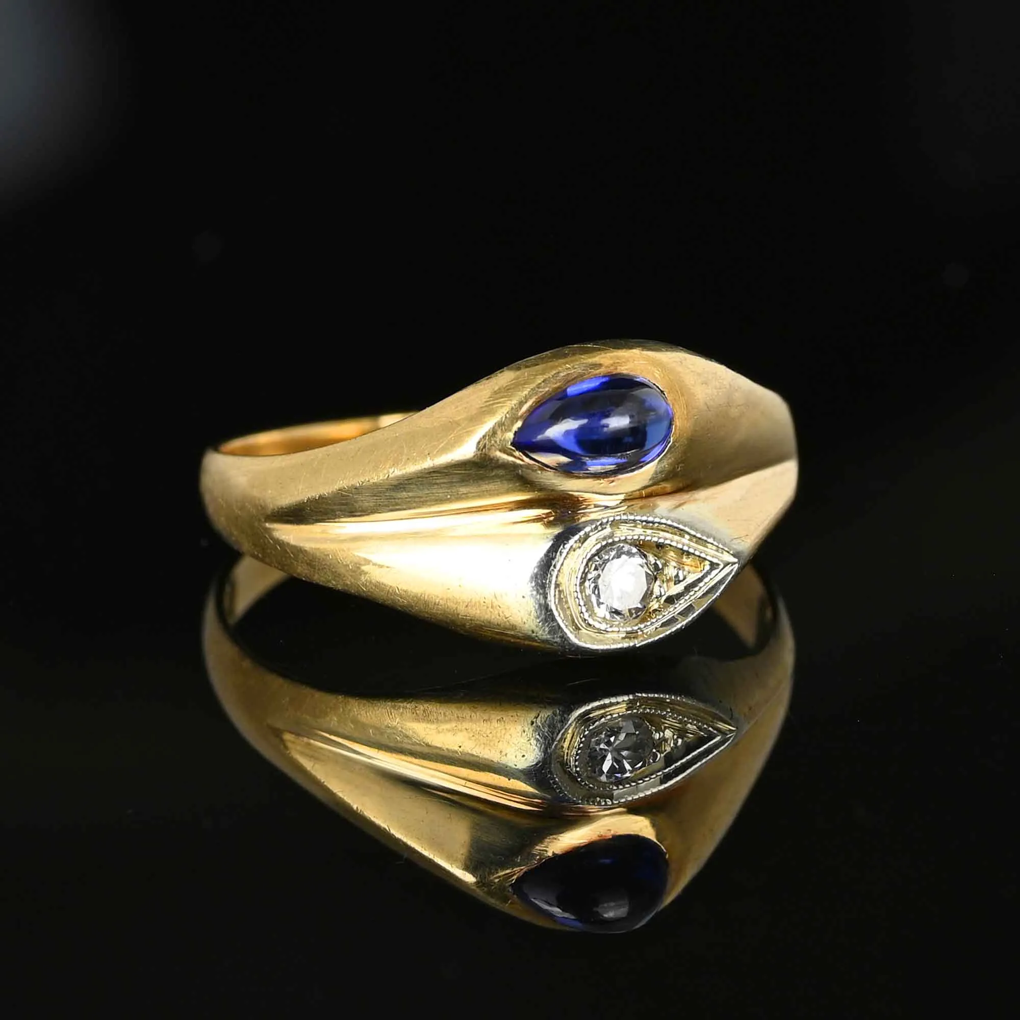 14K Gold Diamond Sapphire Ring