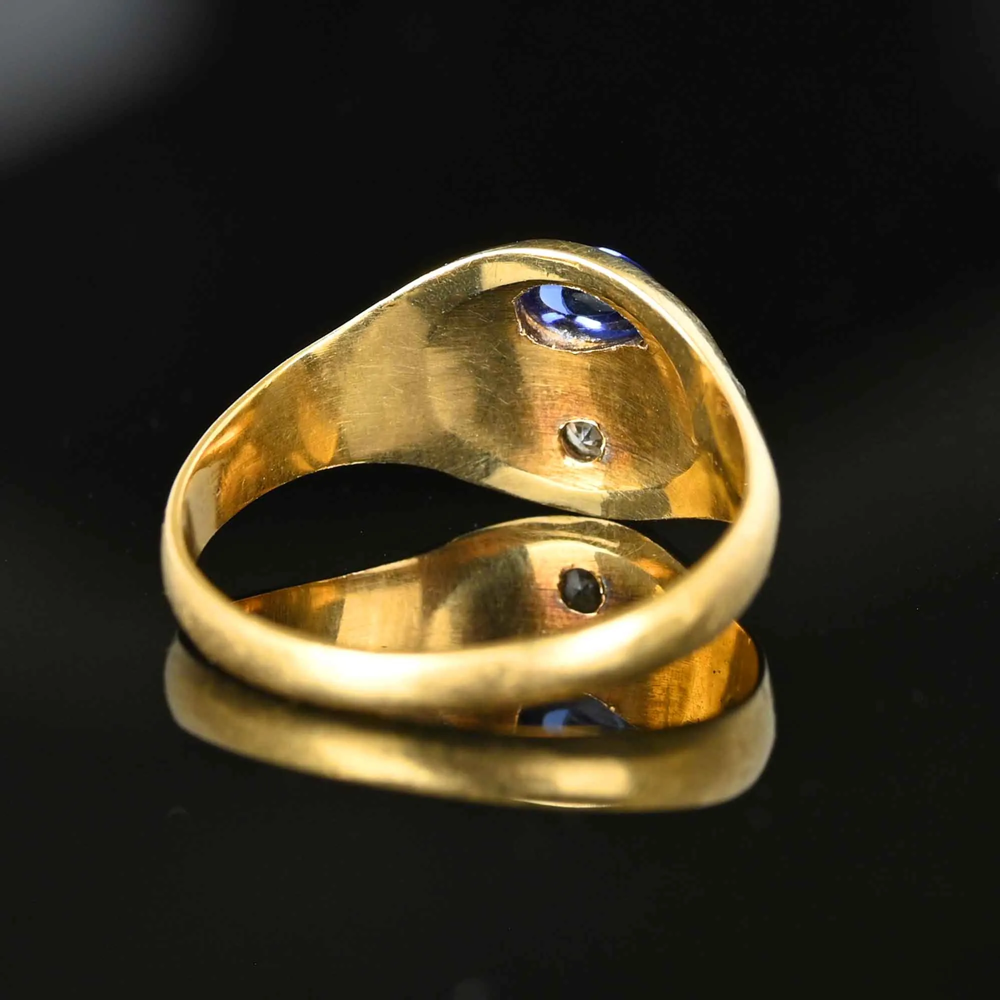 14K Gold Diamond Sapphire Ring