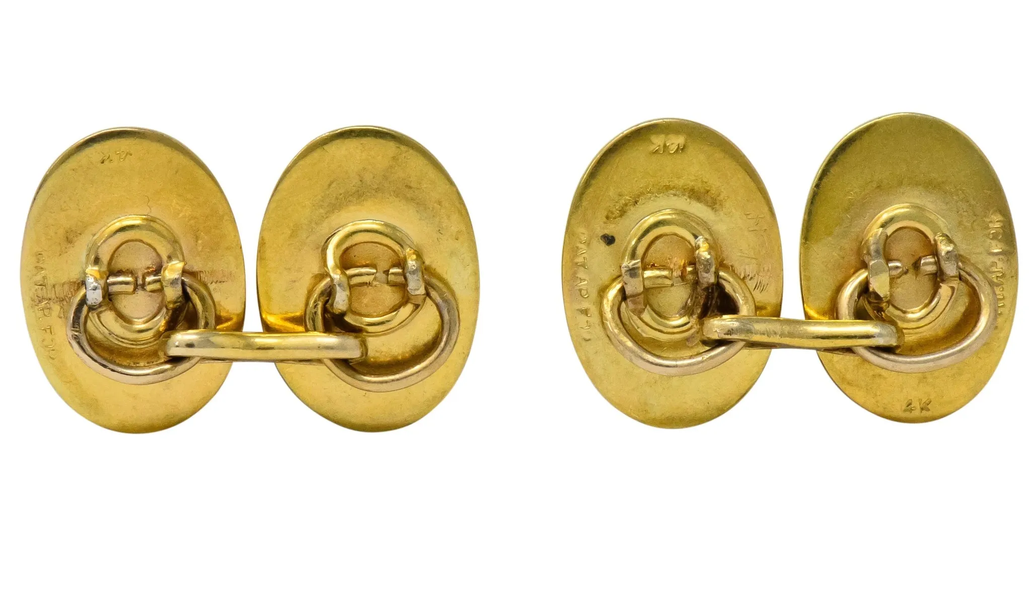 14K Gold Lion and Lioness Cufflinks - Fine Art Nouveau