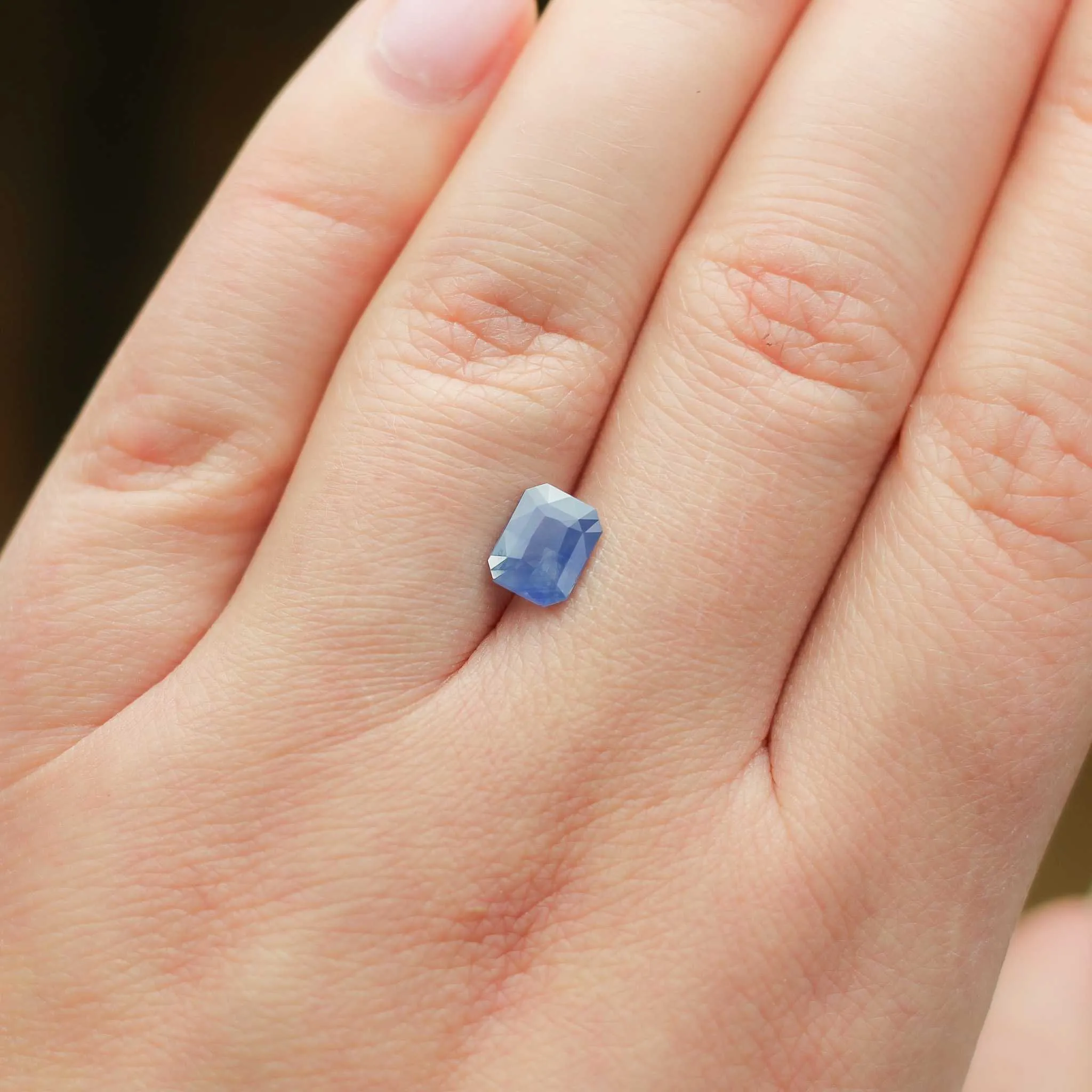 1.54 carat Radiant Cut Periwinkle Blue Sapphire