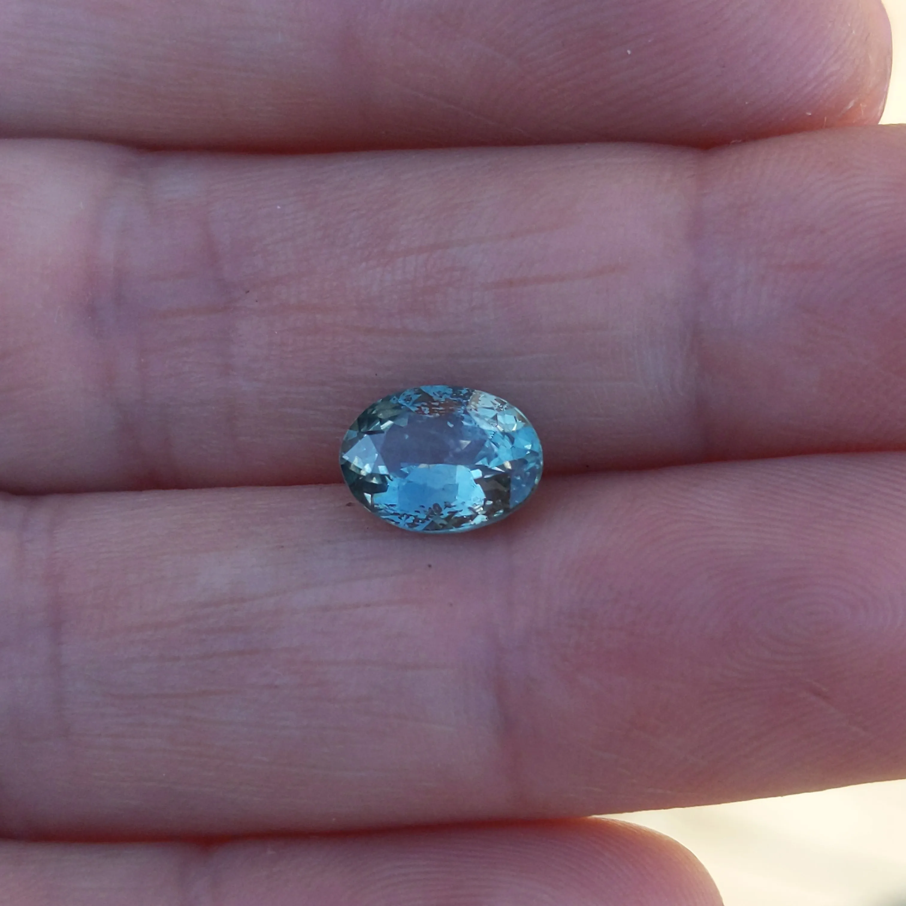 1.59 carat Teal Blue Oval Montana Sapphire