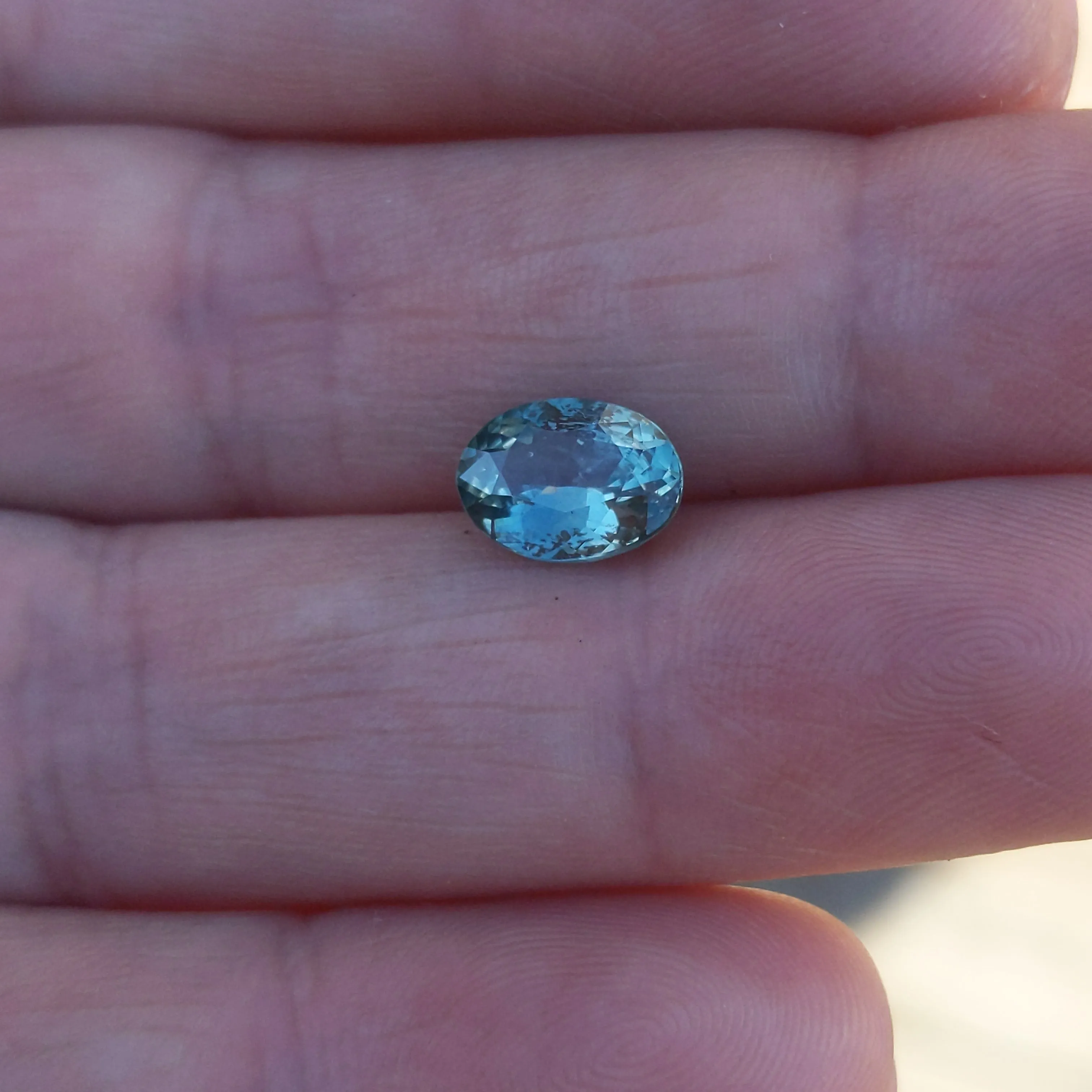 1.59 carat Teal Blue Oval Montana Sapphire