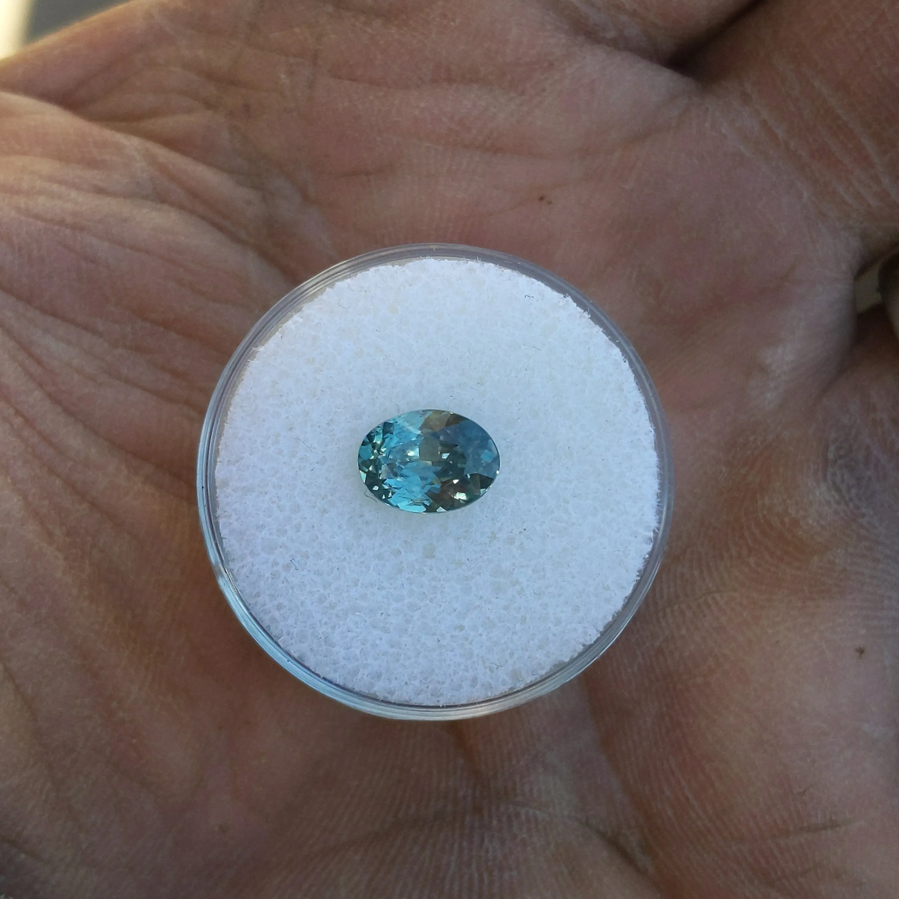 1.59 carat Teal Blue Oval Montana Sapphire