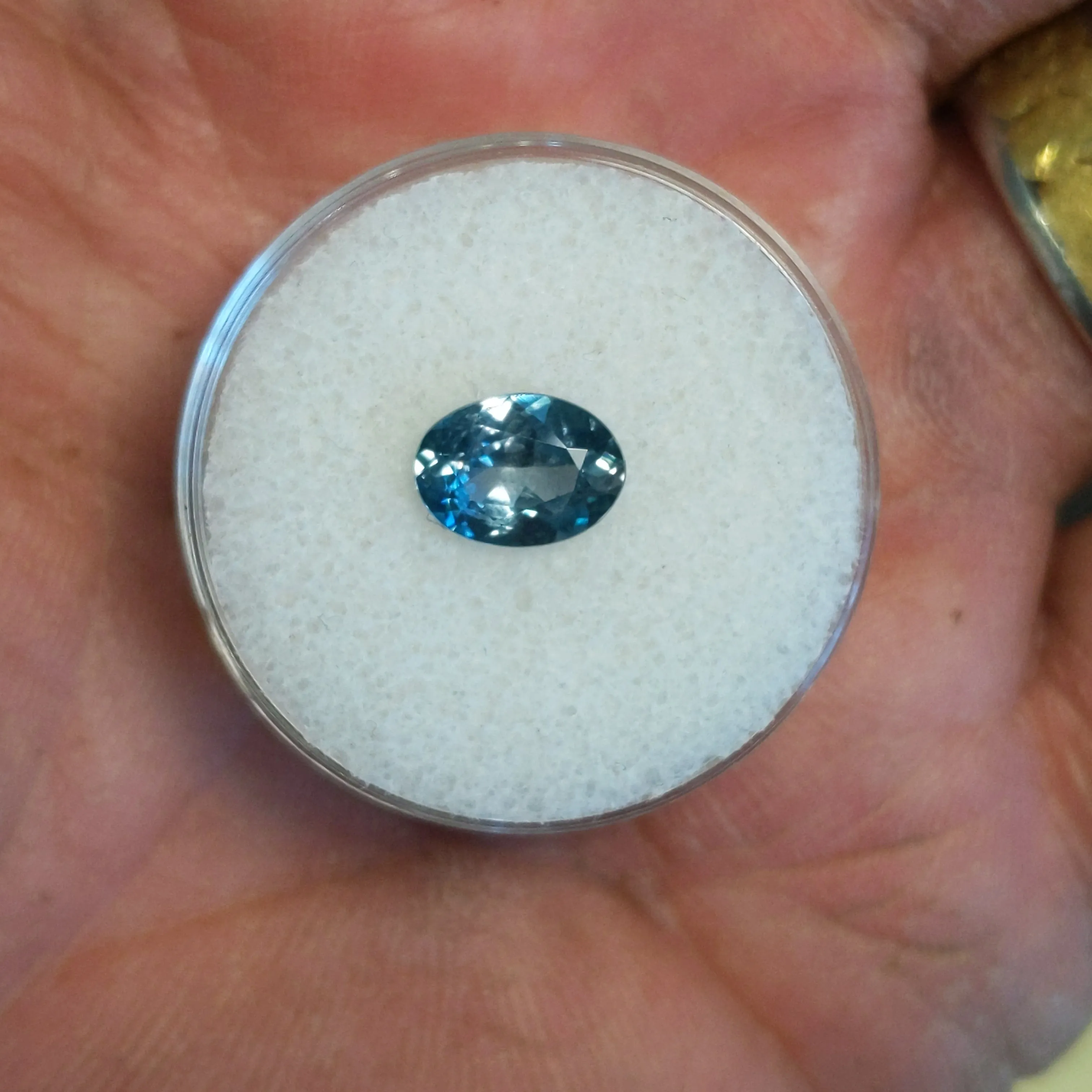 1.59 carat Teal Blue Oval Montana Sapphire