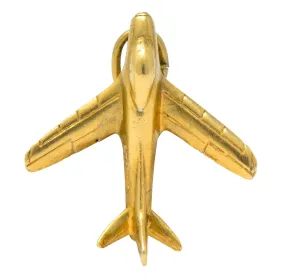 1950's Gold U.S. Air Force Fighter Plane Charm