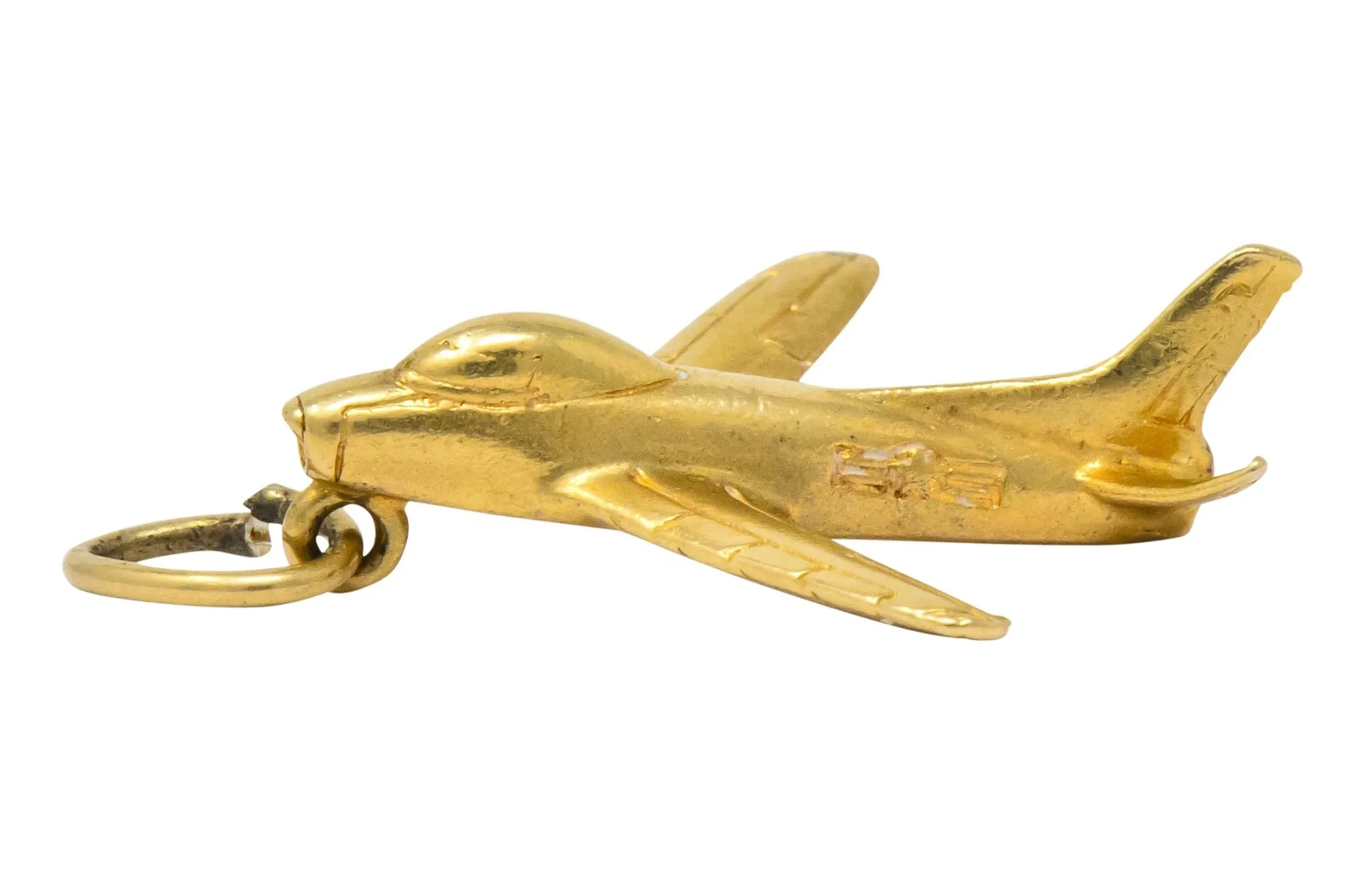 1950's Gold U.S. Air Force Fighter Plane Charm