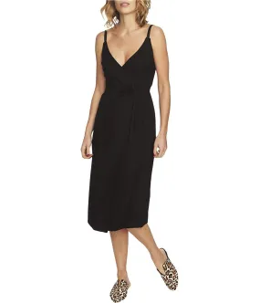 1.State Womens Solid Midi Wrap Dress