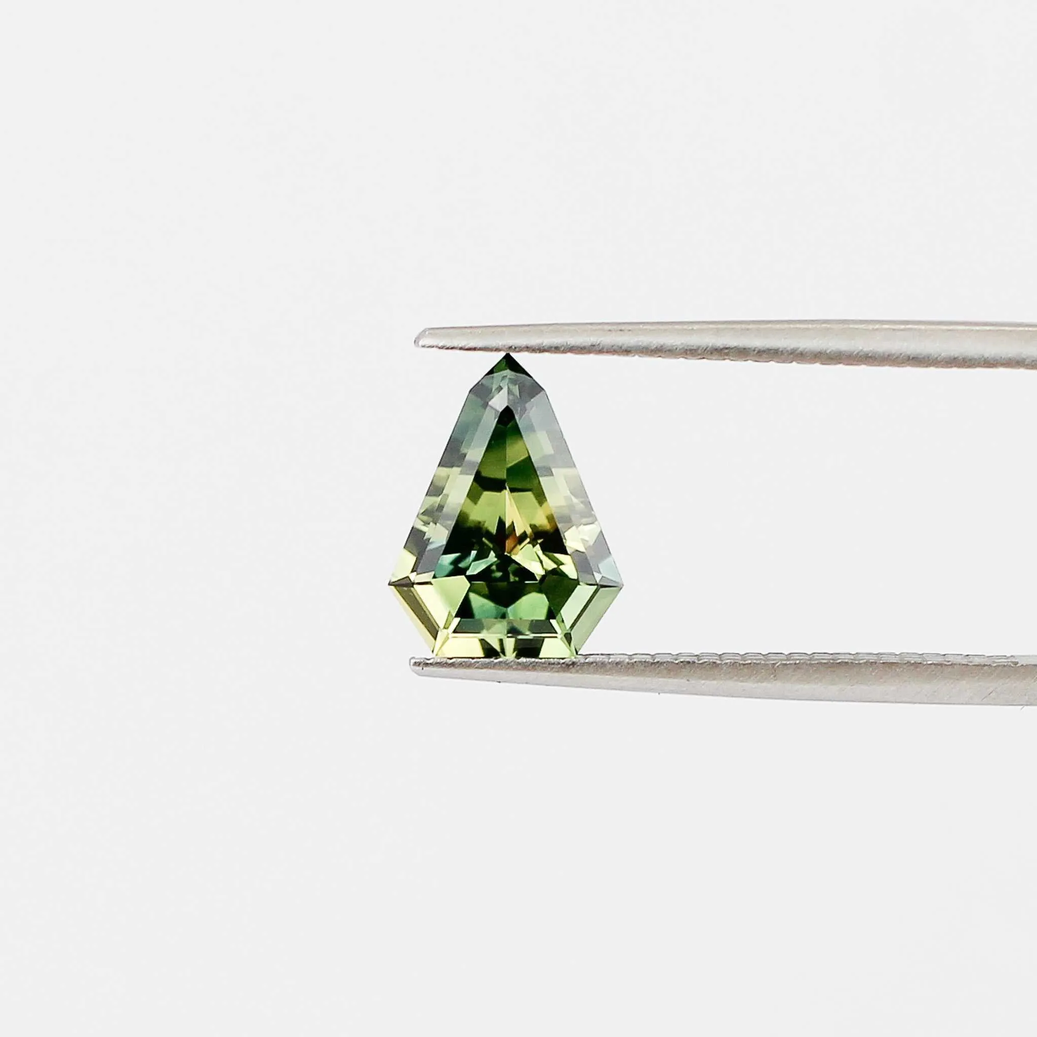 2.15 carat Yellow and Green Parti Sapphire Shield