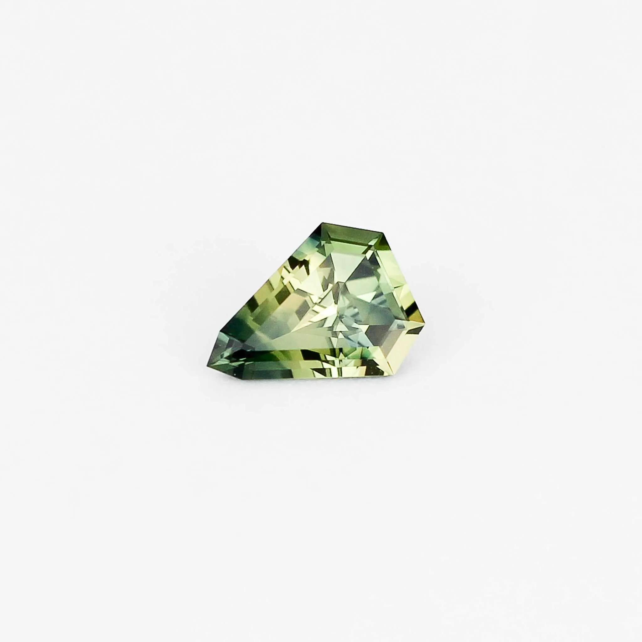 2.15 carat Yellow and Green Parti Sapphire Shield