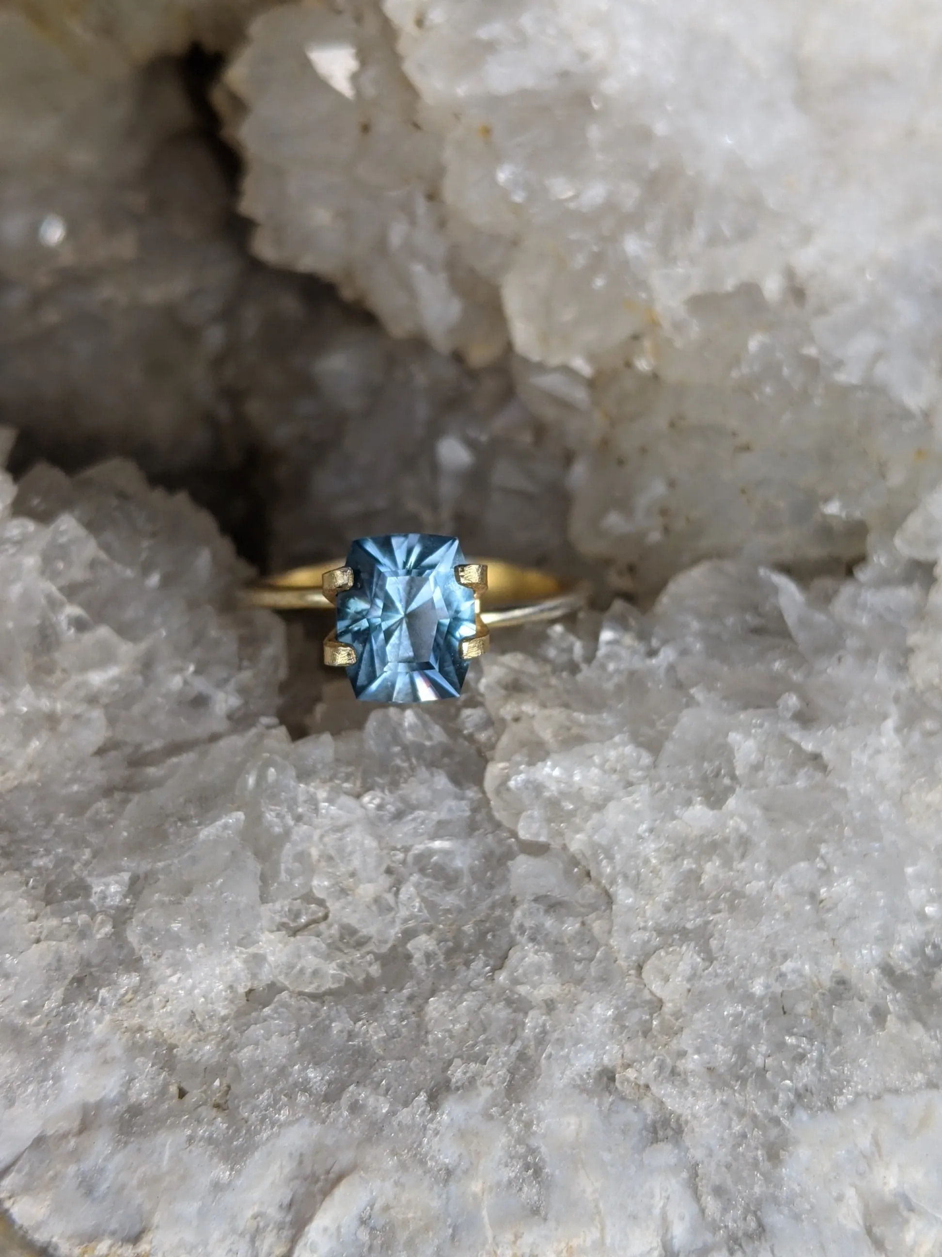 2.71 carat unheated Montana sapphire ring stone