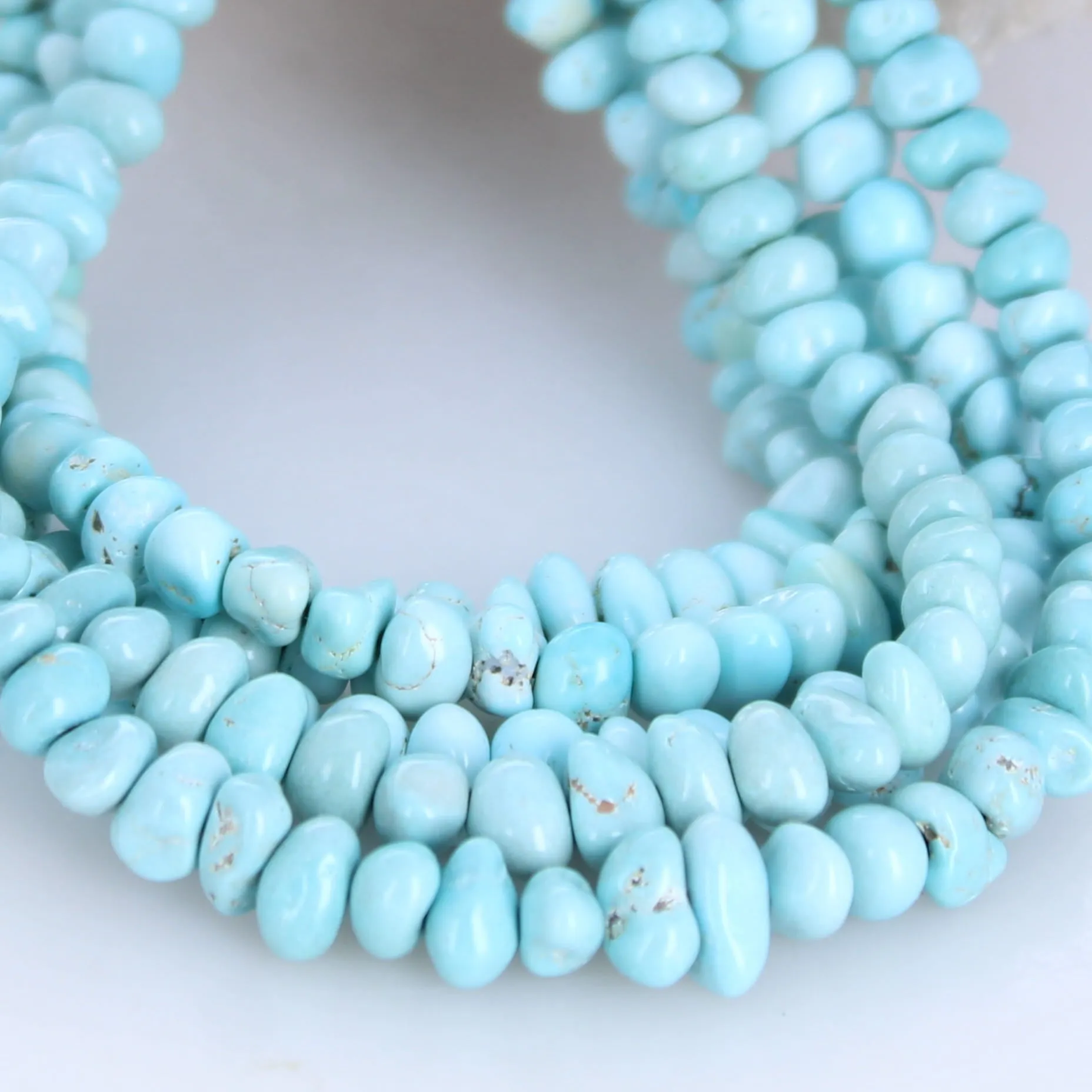 AAA Sky Blue Turquoise Beads - Ethereal Lone Mountain 4-8mm