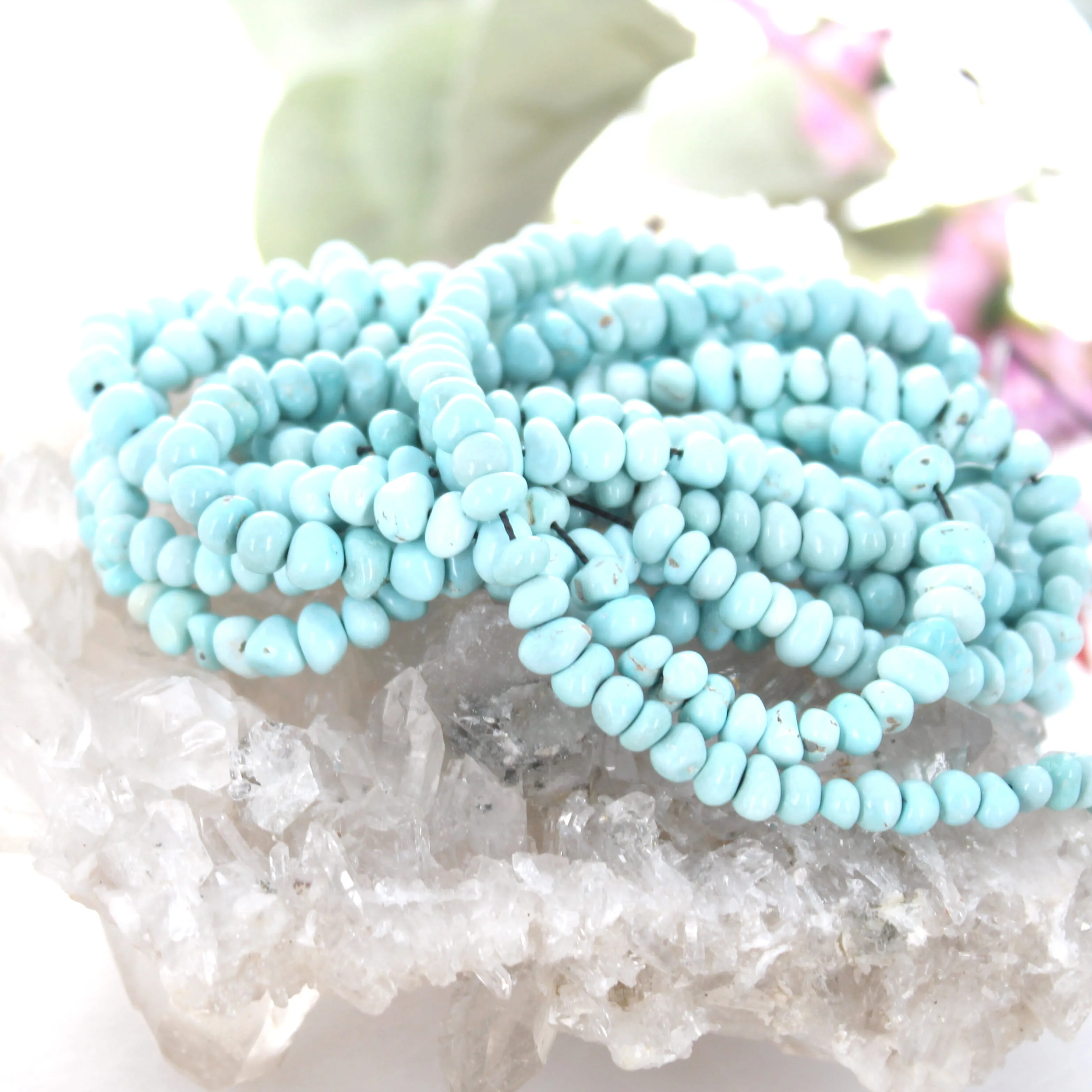 AAA Sky Blue Turquoise Beads - Ethereal Lone Mountain 4-8mm