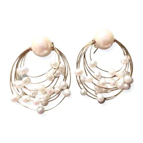 AERIN pearl hoops for sale