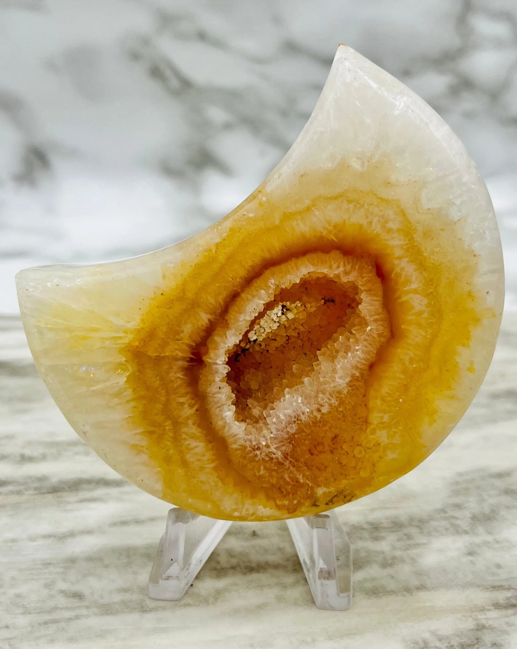 Agate Moon Carving - Buy Online - Unique Gemstone Decor