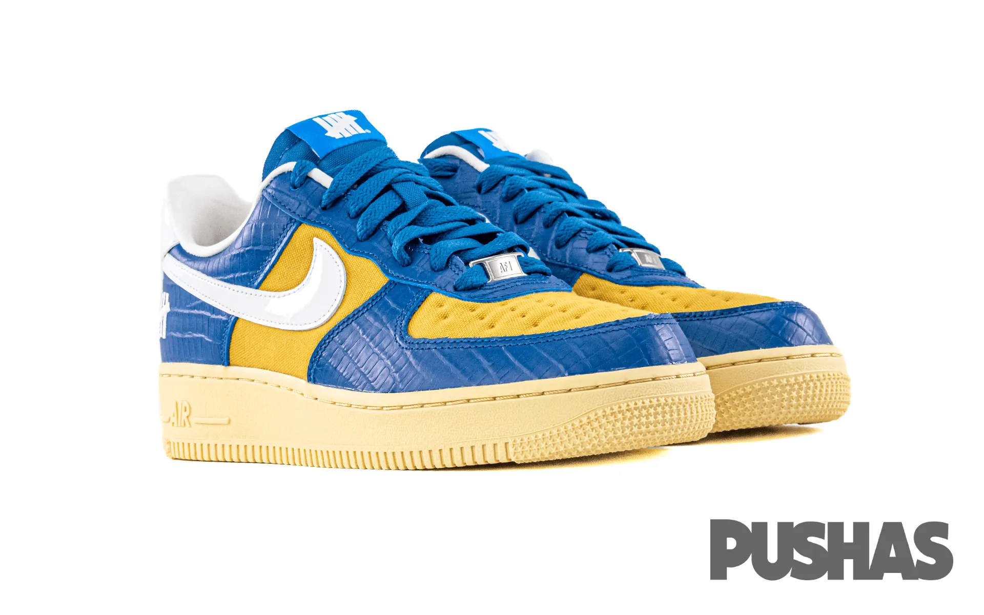 Air Force 1 Low SP Undefeated 5 On It Blue Yellow Croc 2021.