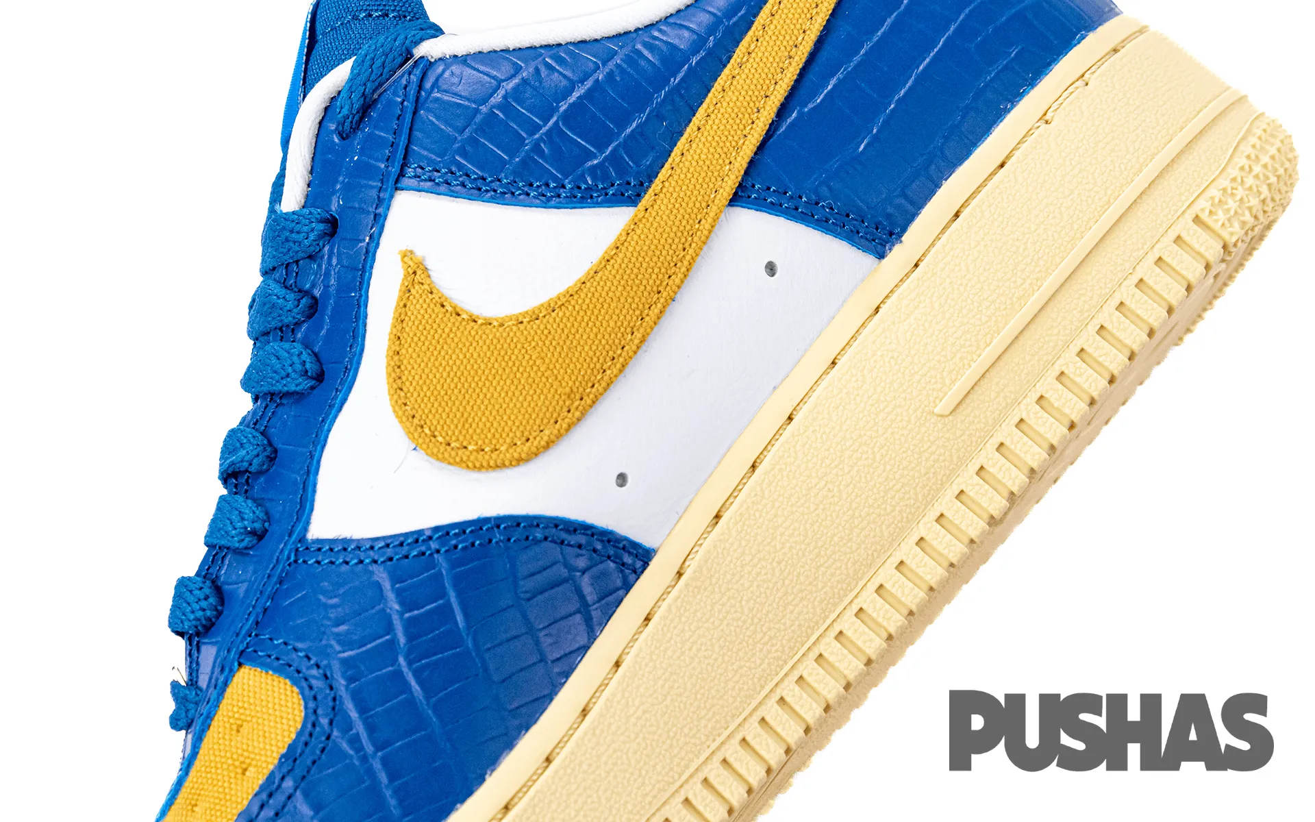 Air Force 1 Low SP Undefeated 5 On It Blue Yellow Croc 2021.