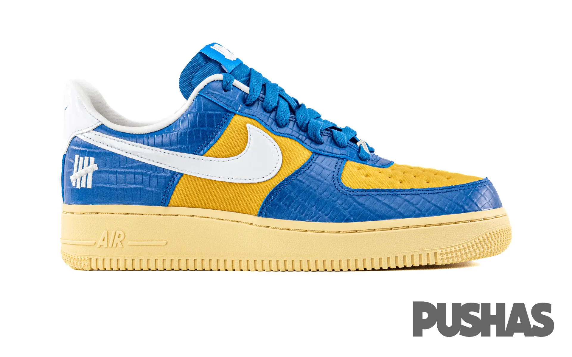 Air Force 1 Low SP Undefeated 5 On It Blue Yellow Croc 2021.