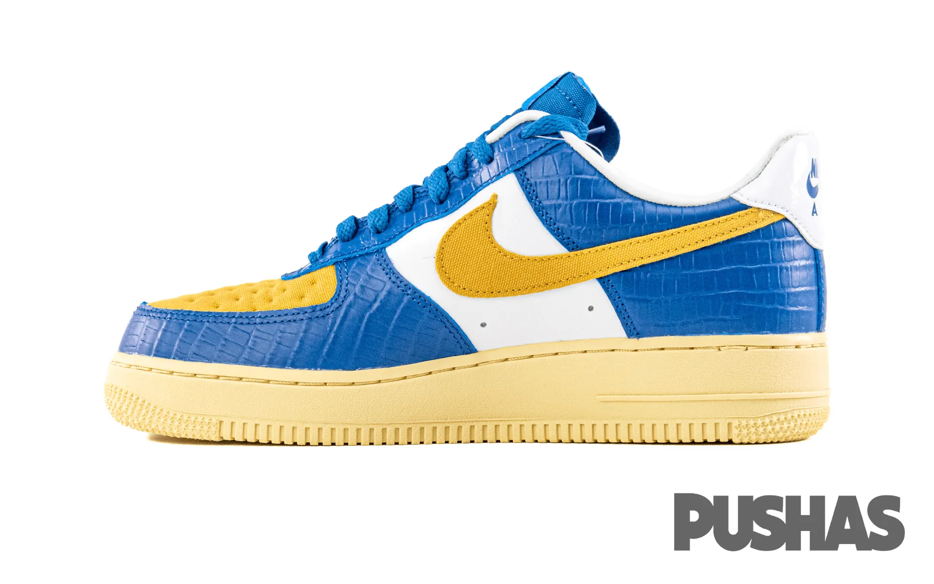 Air Force 1 Low SP Undefeated 5 On It Blue Yellow Croc 2021.