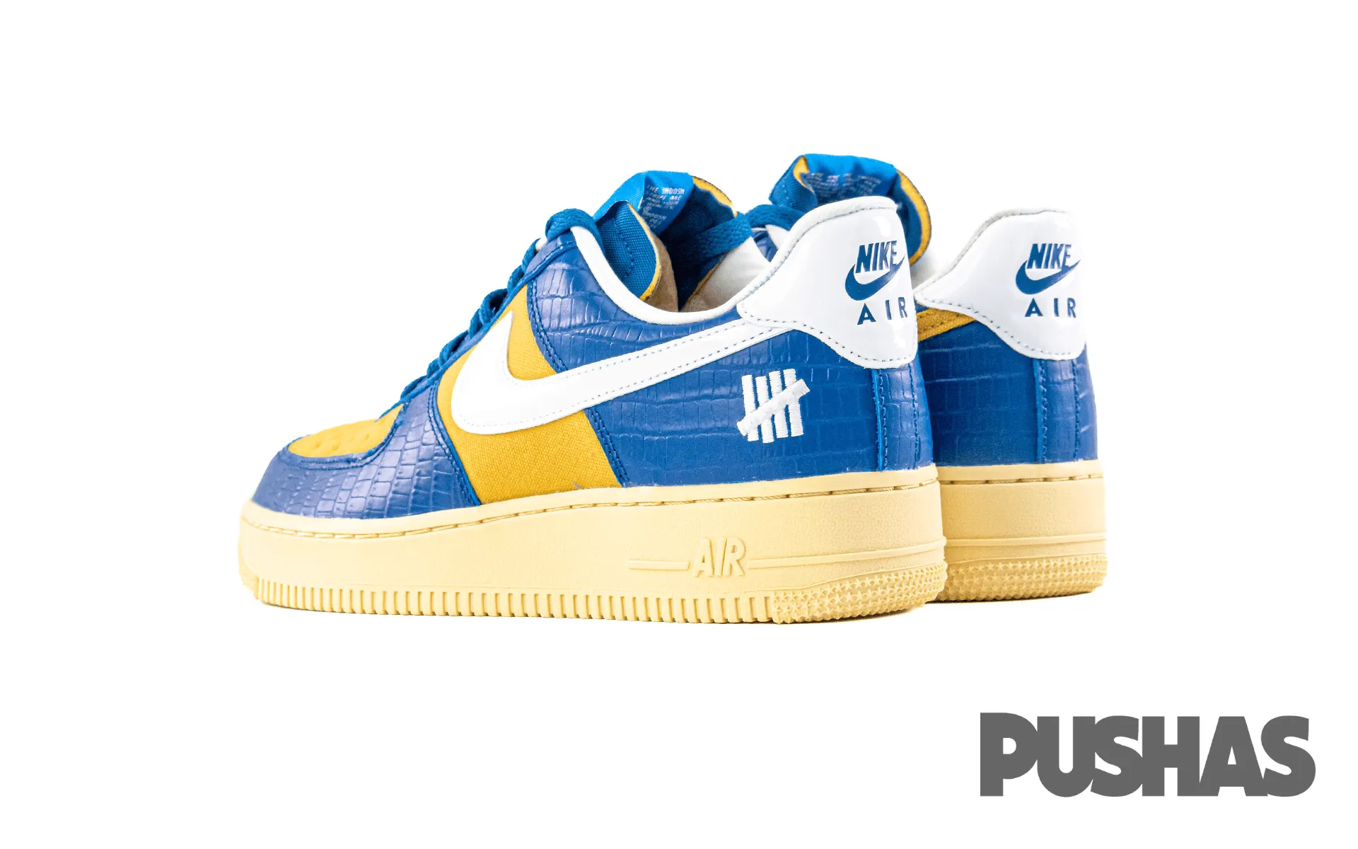 Air Force 1 Low SP Undefeated 5 On It Blue Yellow Croc 2021.