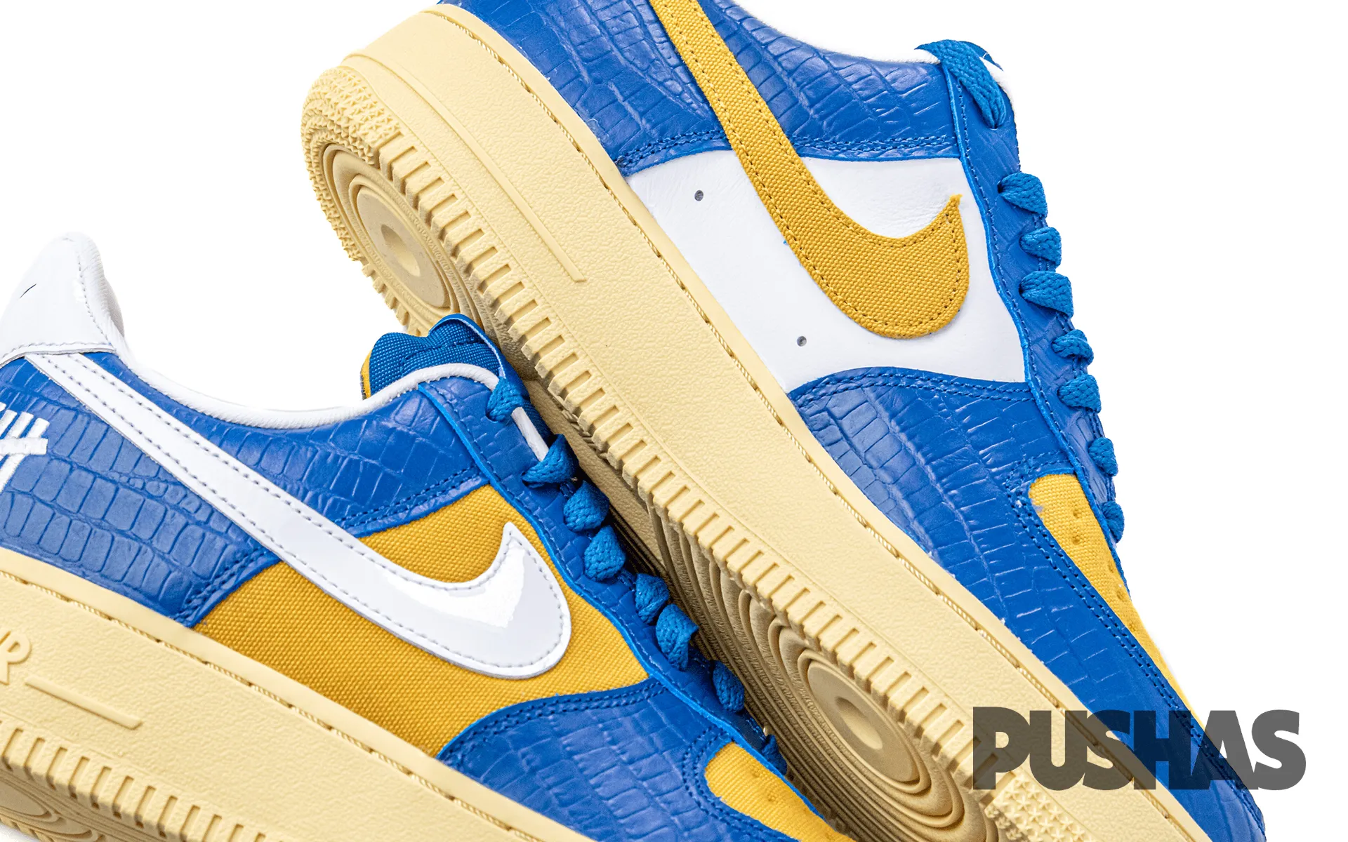 Air Force 1 Low SP Undefeated 5 On It Blue Yellow Croc 2021.