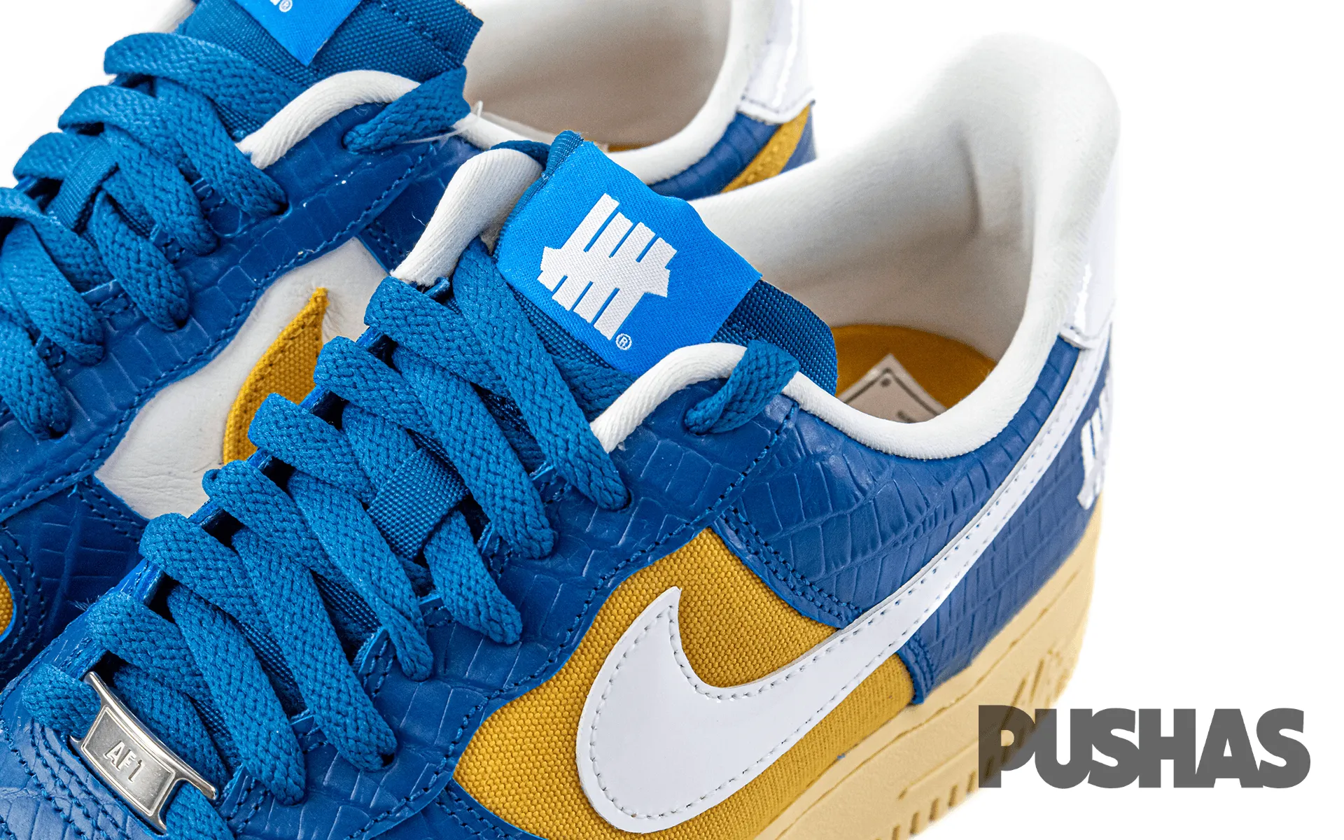 Air Force 1 Low SP Undefeated 5 On It Blue Yellow Croc 2021.