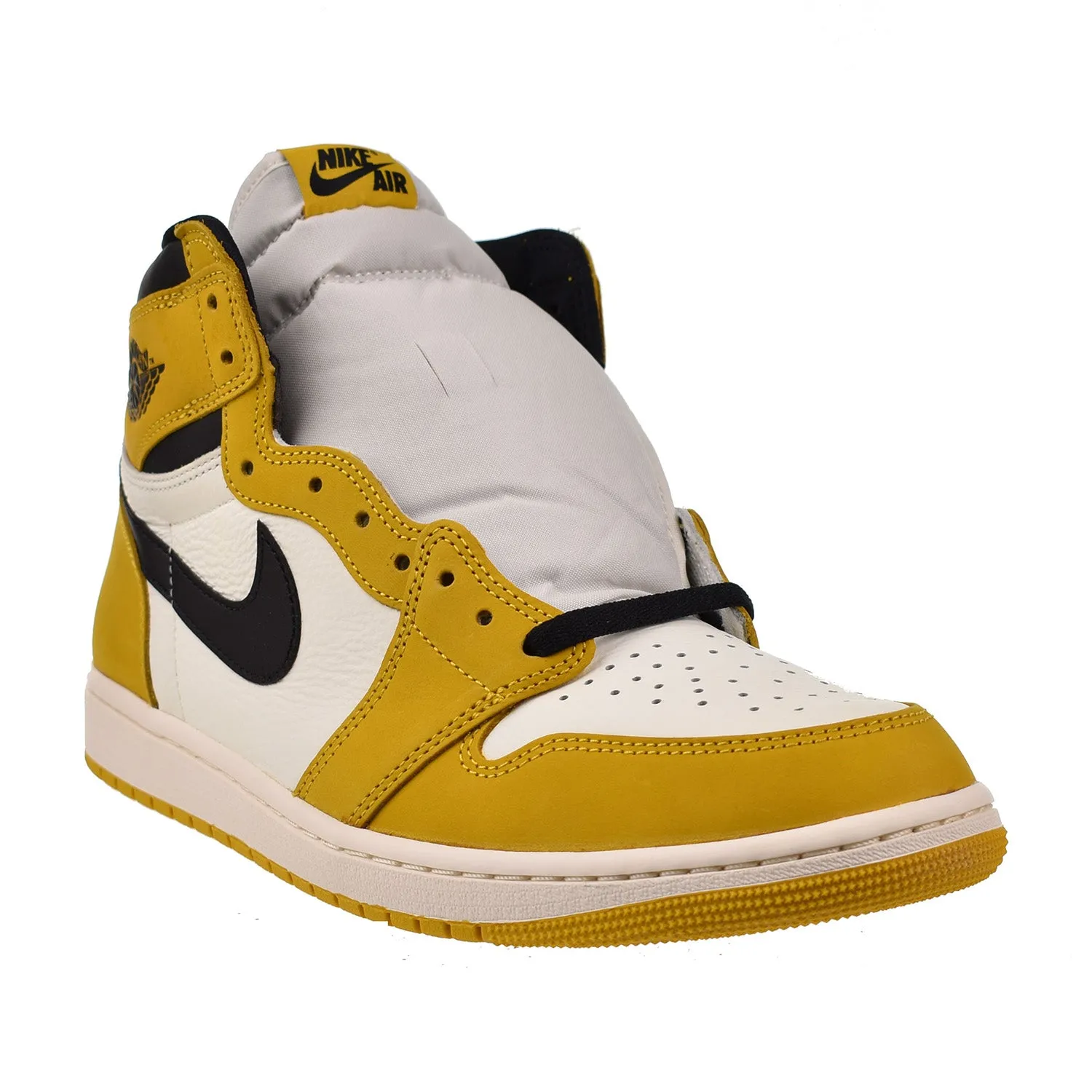 Air Jordan 1 High OG Men's Shoes - Yellow Ochre, Black, Sail.