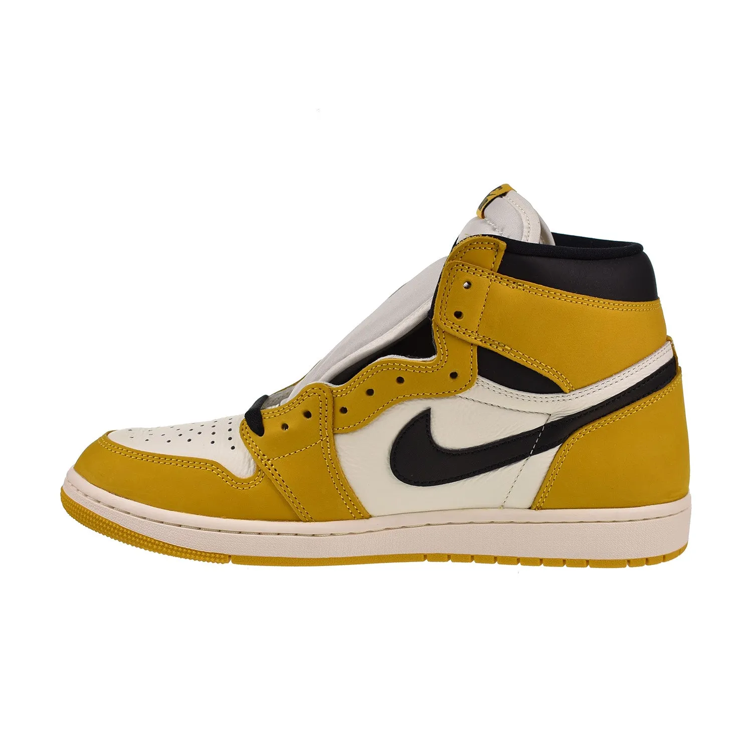 Air Jordan 1 High OG Men's Shoes - Yellow Ochre, Black, Sail.