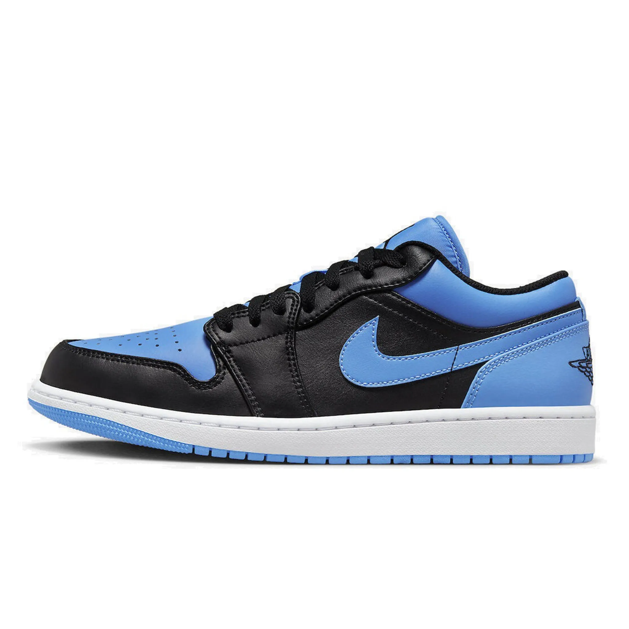 Air Jordan 1 Low Black University Blue 2023 sneakers.