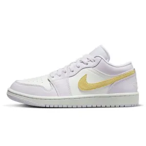 Air Jordan 1 Low Women's Sneakers in Barely Grape Purple and Yellow