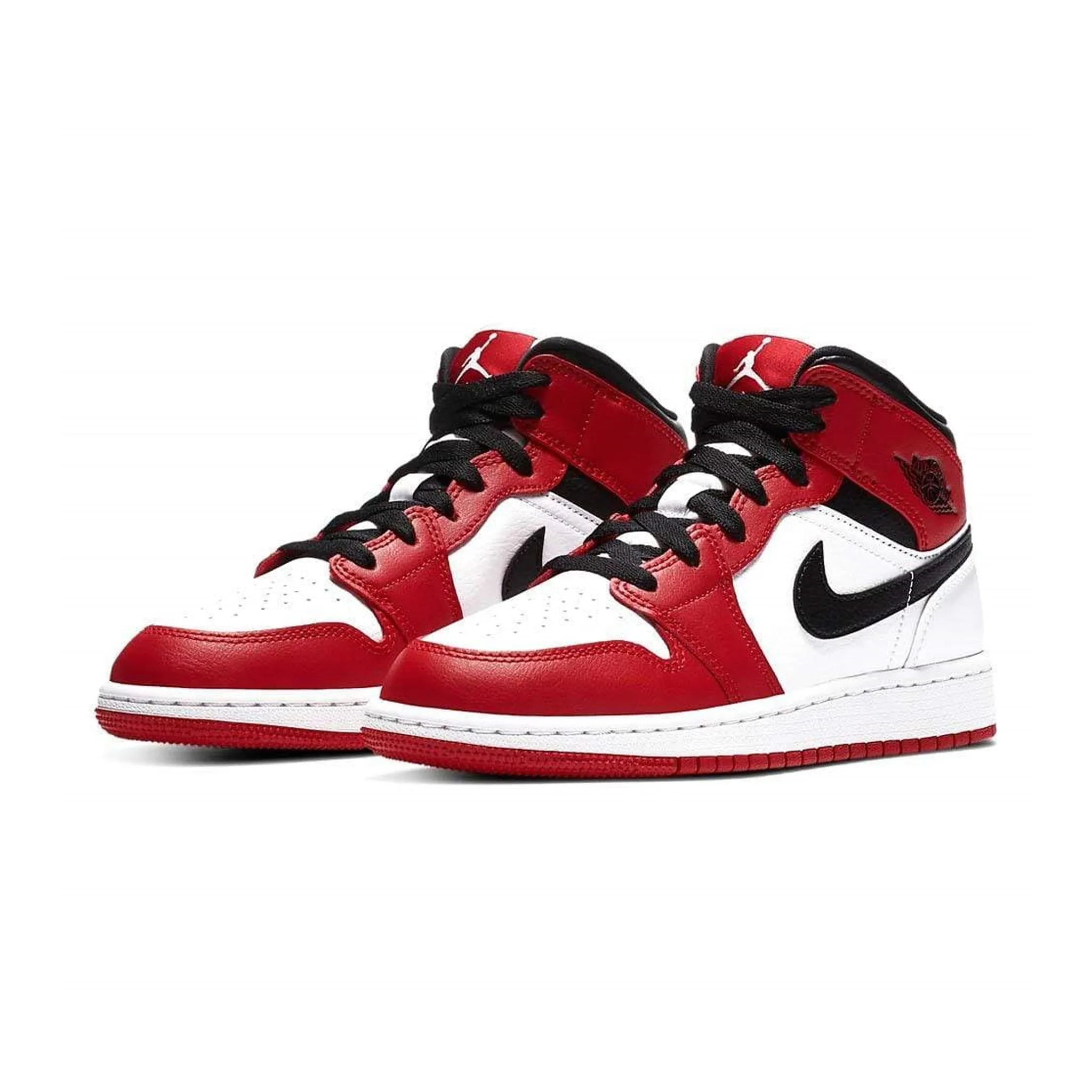 Air Jordan 1 Mid Chicago 2020 (GS) - Google SEO result: Red and white Air Jordan 1 Mid sneakers, released in 2020, suitable for 