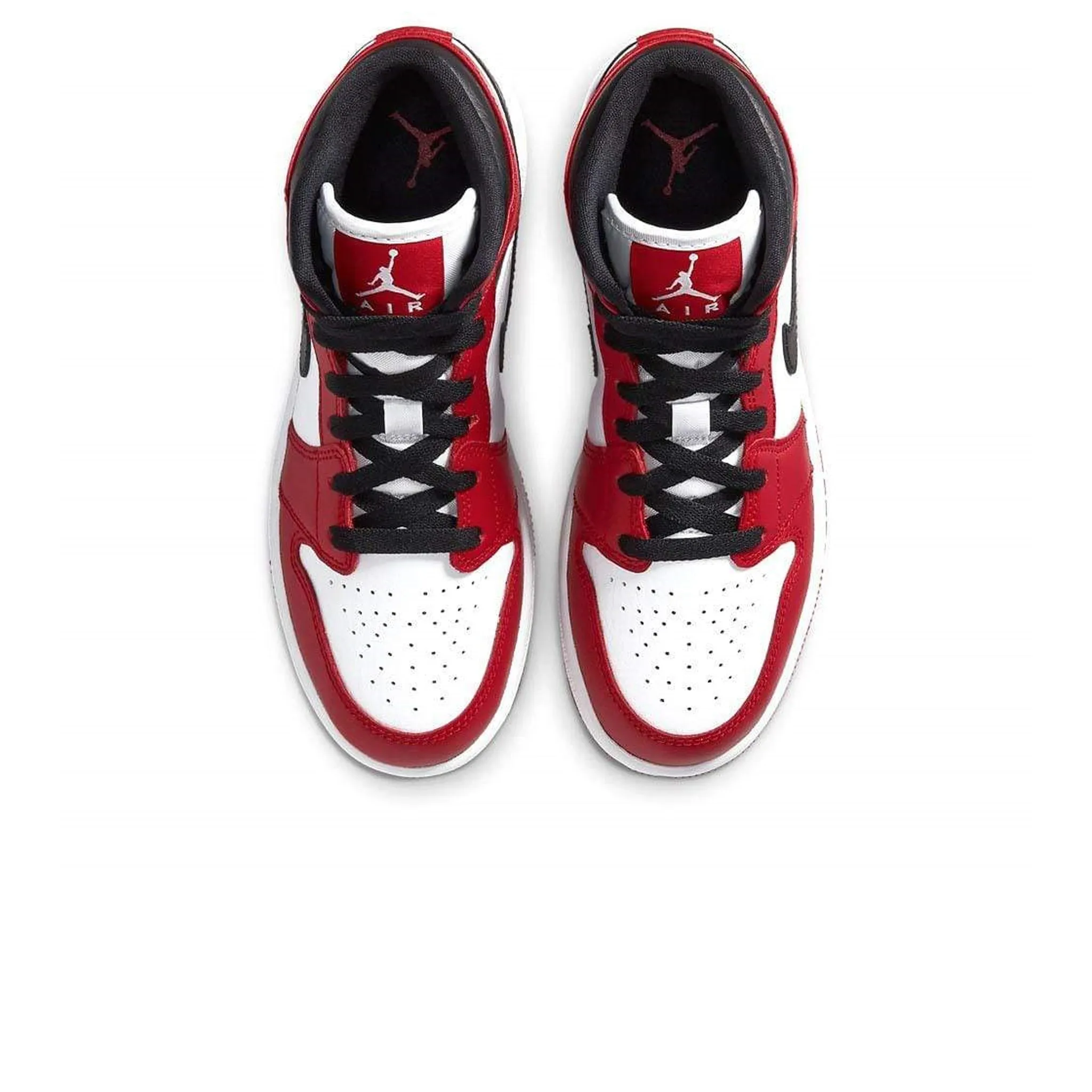 Air Jordan 1 Mid Chicago 2020 (GS) - Google SEO result: Red and white Air Jordan 1 Mid sneakers, released in 2020, suitable for 