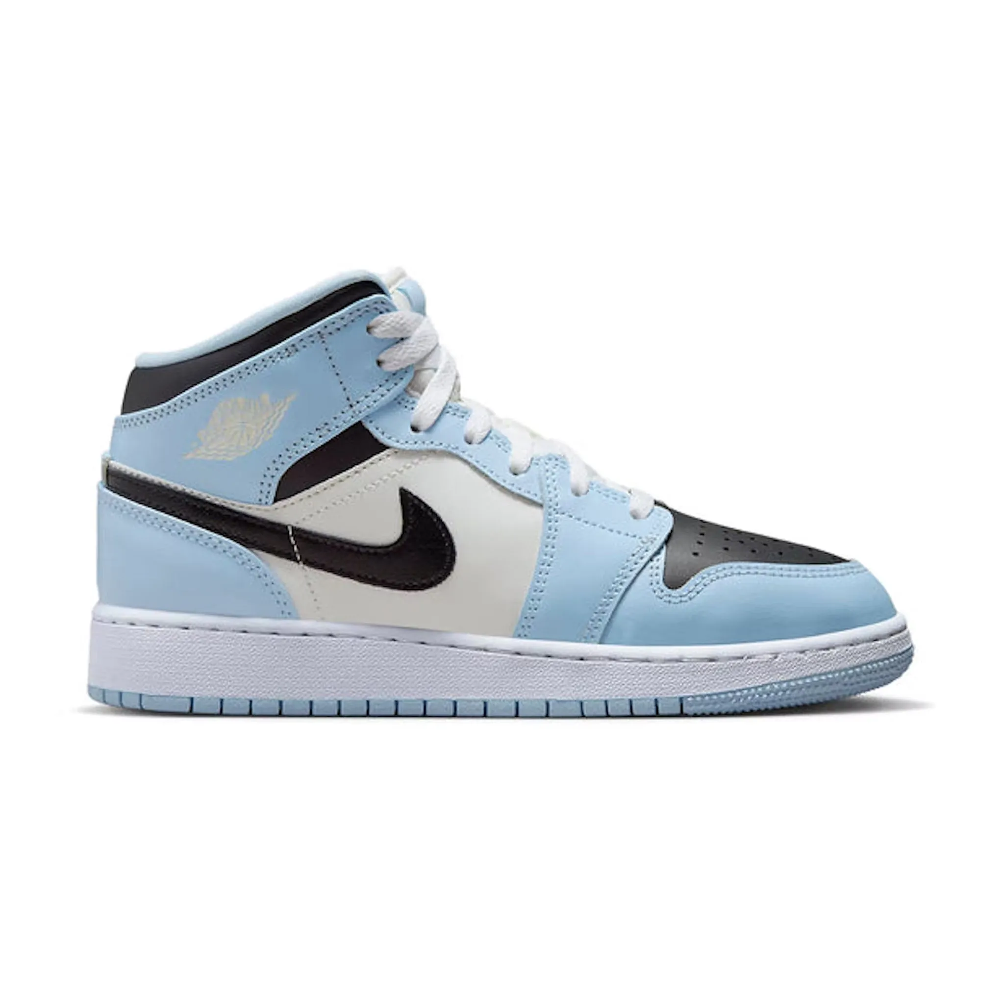 Air Jordan 1 Mid Ice Blue sneakers for kids.