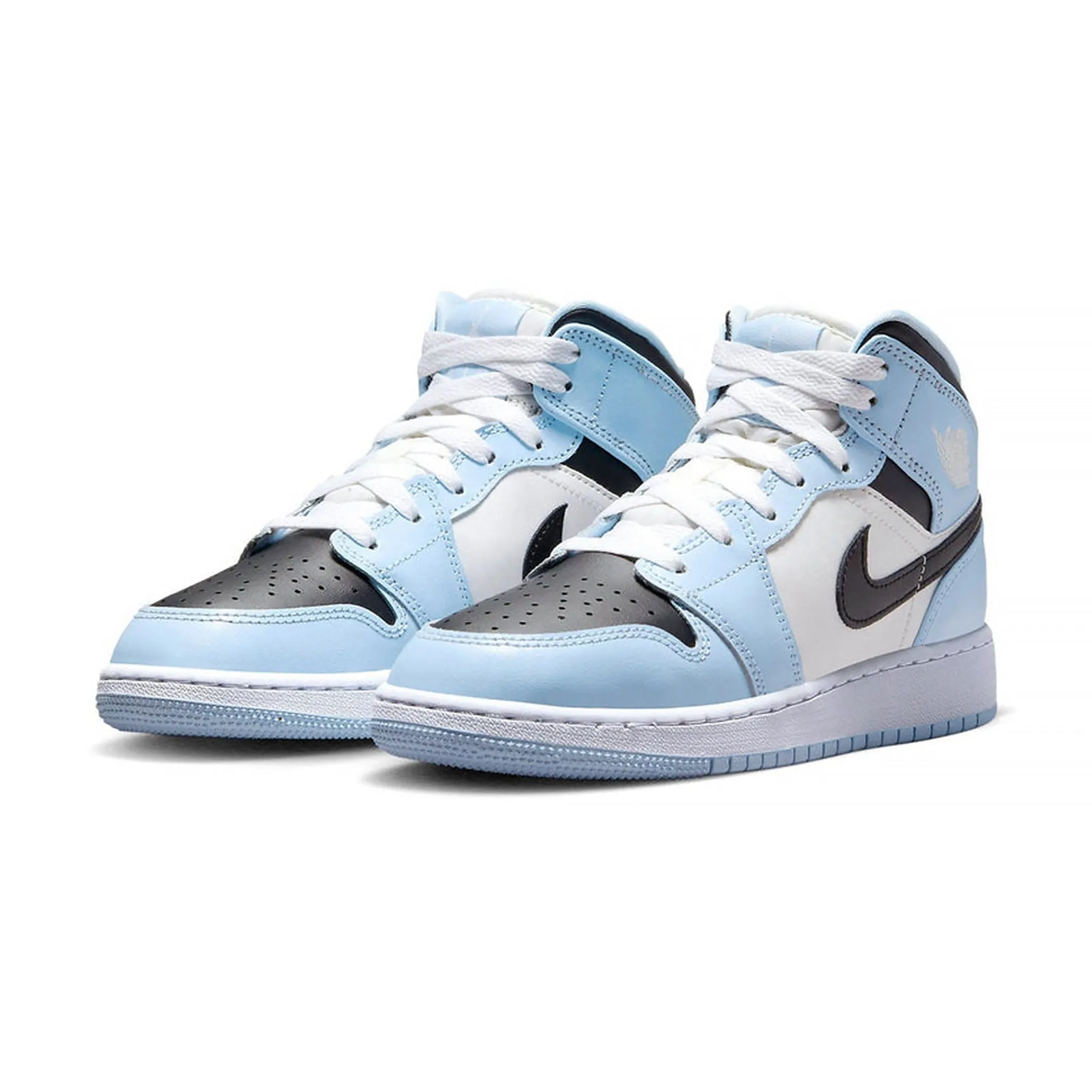 Air Jordan 1 Mid Ice Blue sneakers for kids.