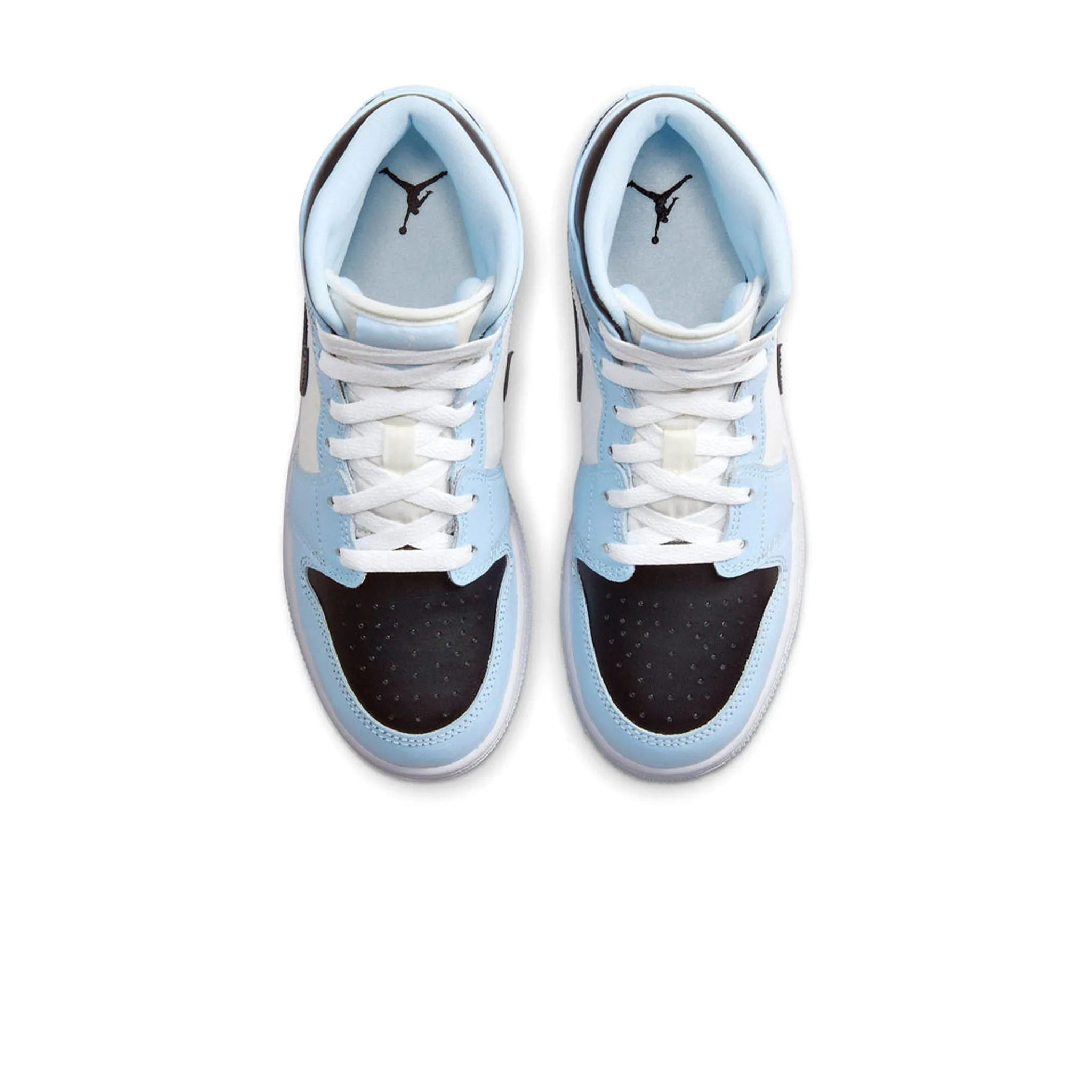 Air Jordan 1 Mid Ice Blue sneakers for kids.