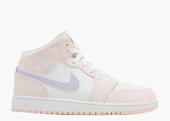 Air Jordan 1 Mid Pink Wash GS sneakers.