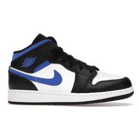 Air Jordan 1 Mid trainers white black royal.