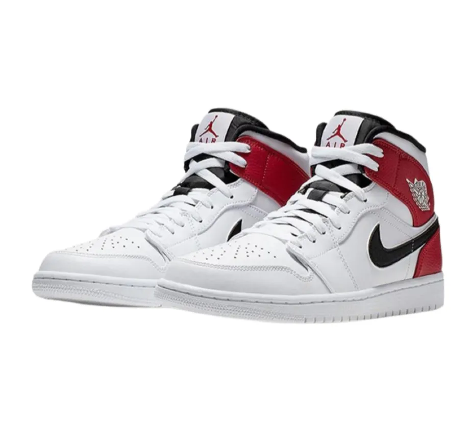 Air Jordan 1 Mid - White Black Gym Red