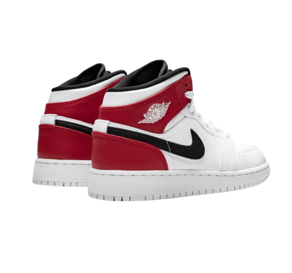 Air Jordan 1 Mid - White Black Gym Red