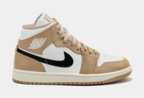 Air Jordan 1 Retro Mid Desert Women's Lifestyle Shoes - Sail/White