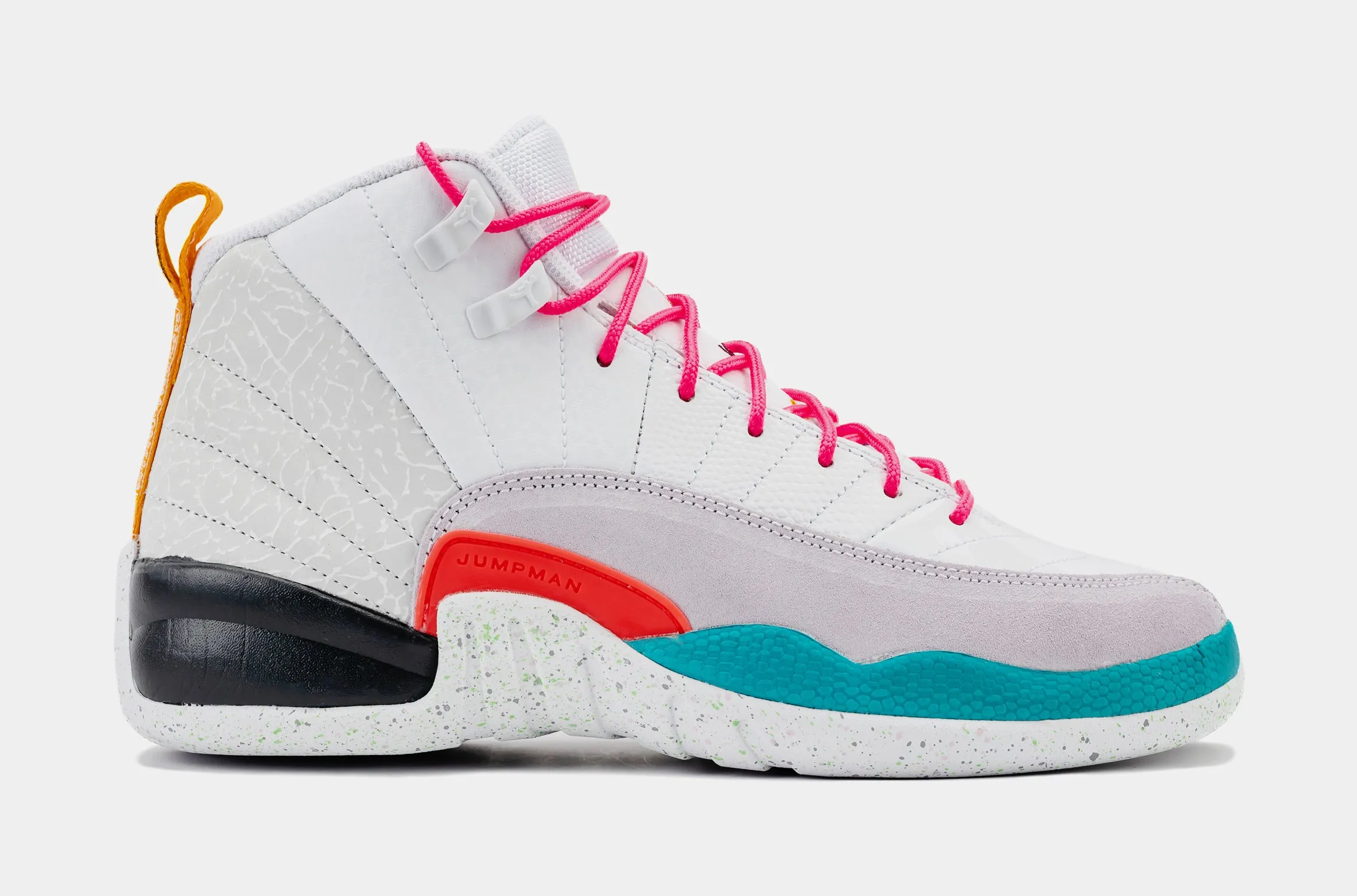 Air Jordan 12 Retro Shoes - White, Vapor Green, Photon Dust.