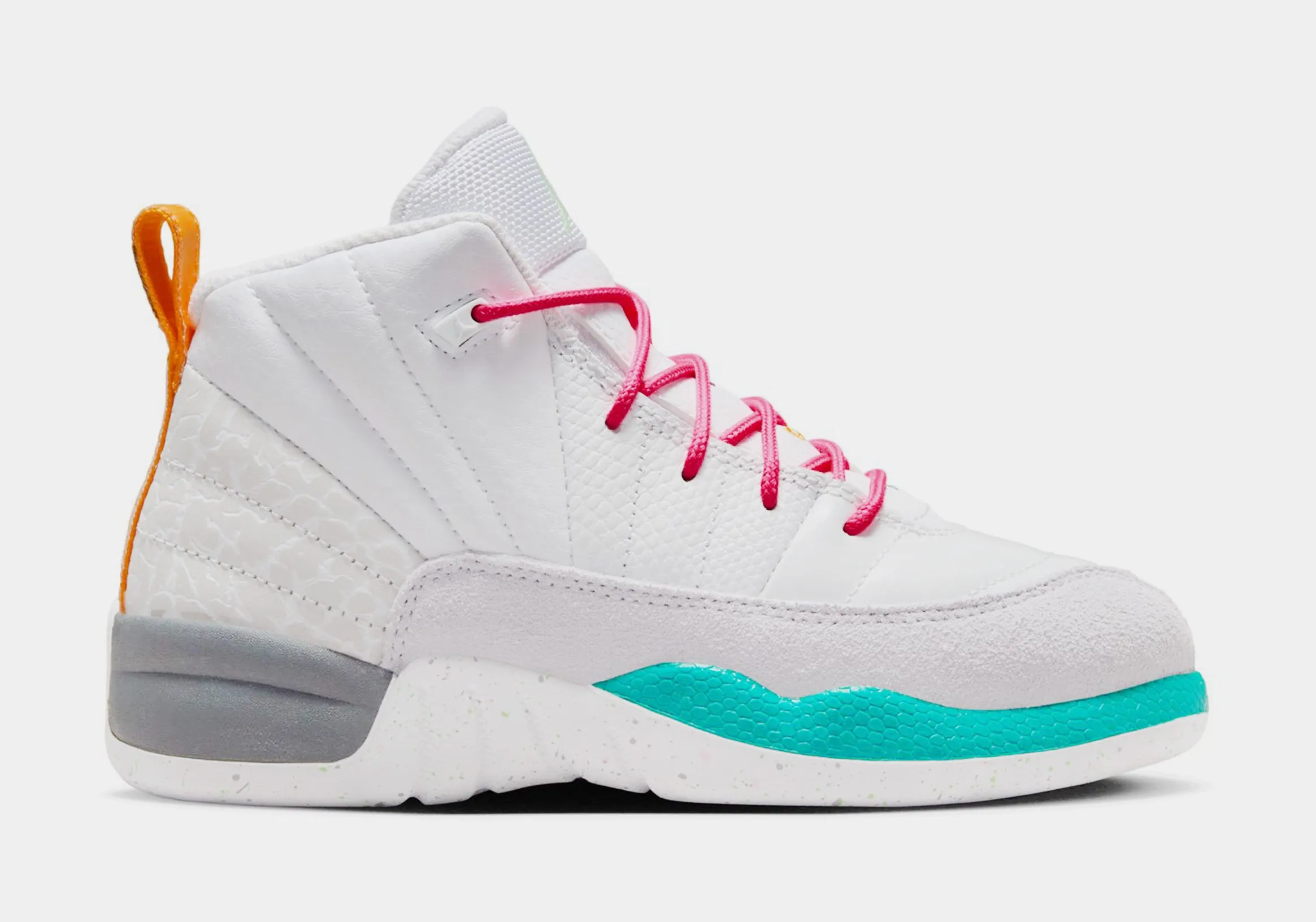 Air Jordan 12 Retro Vapor Green Shoes (White/Vapor Green/Photon Dust) - Preschool Lifestyle