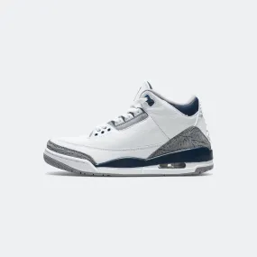 Air Jordan 3 Retro - White/Navy-Cement Grey