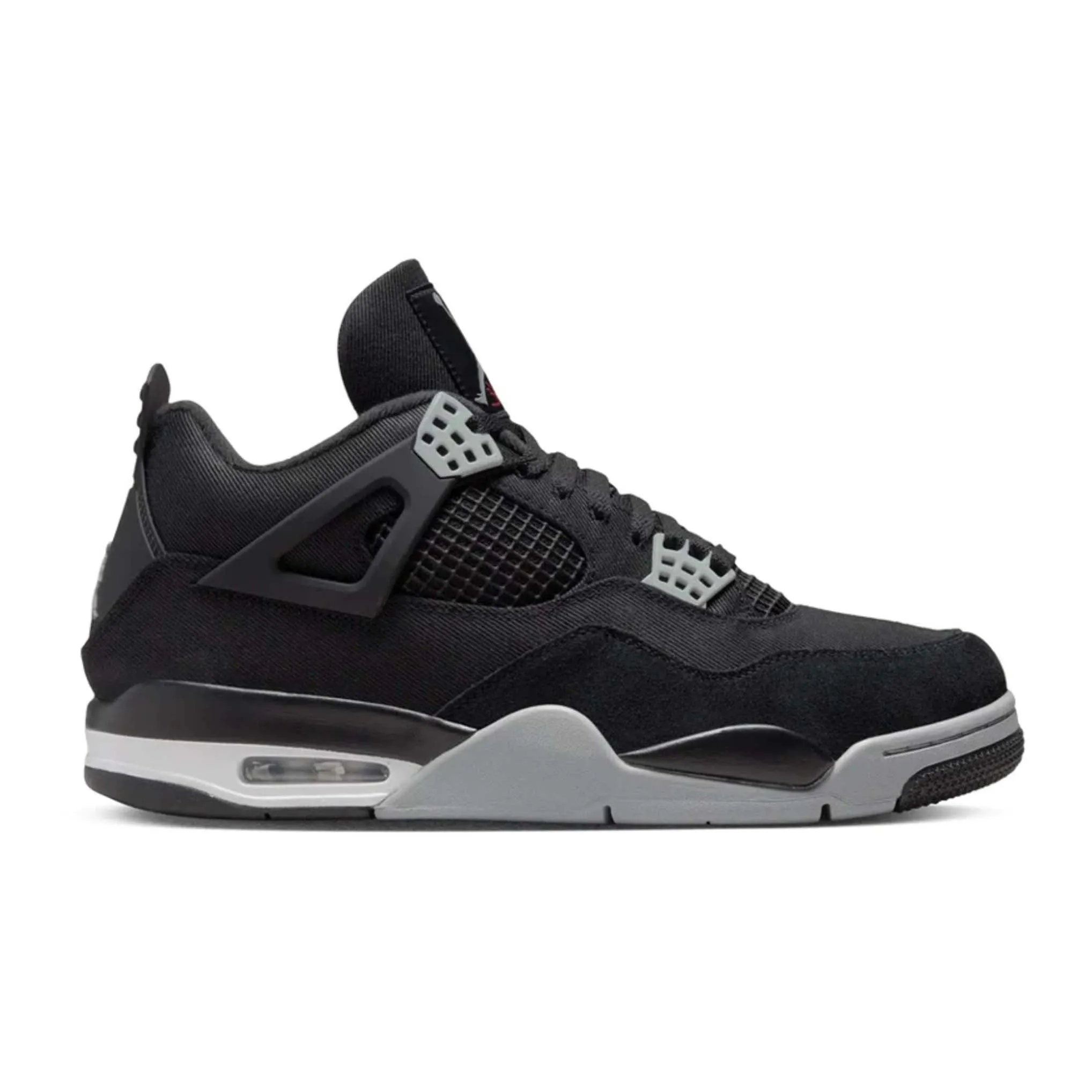 Air Jordan 4 Black Canvas Shoes