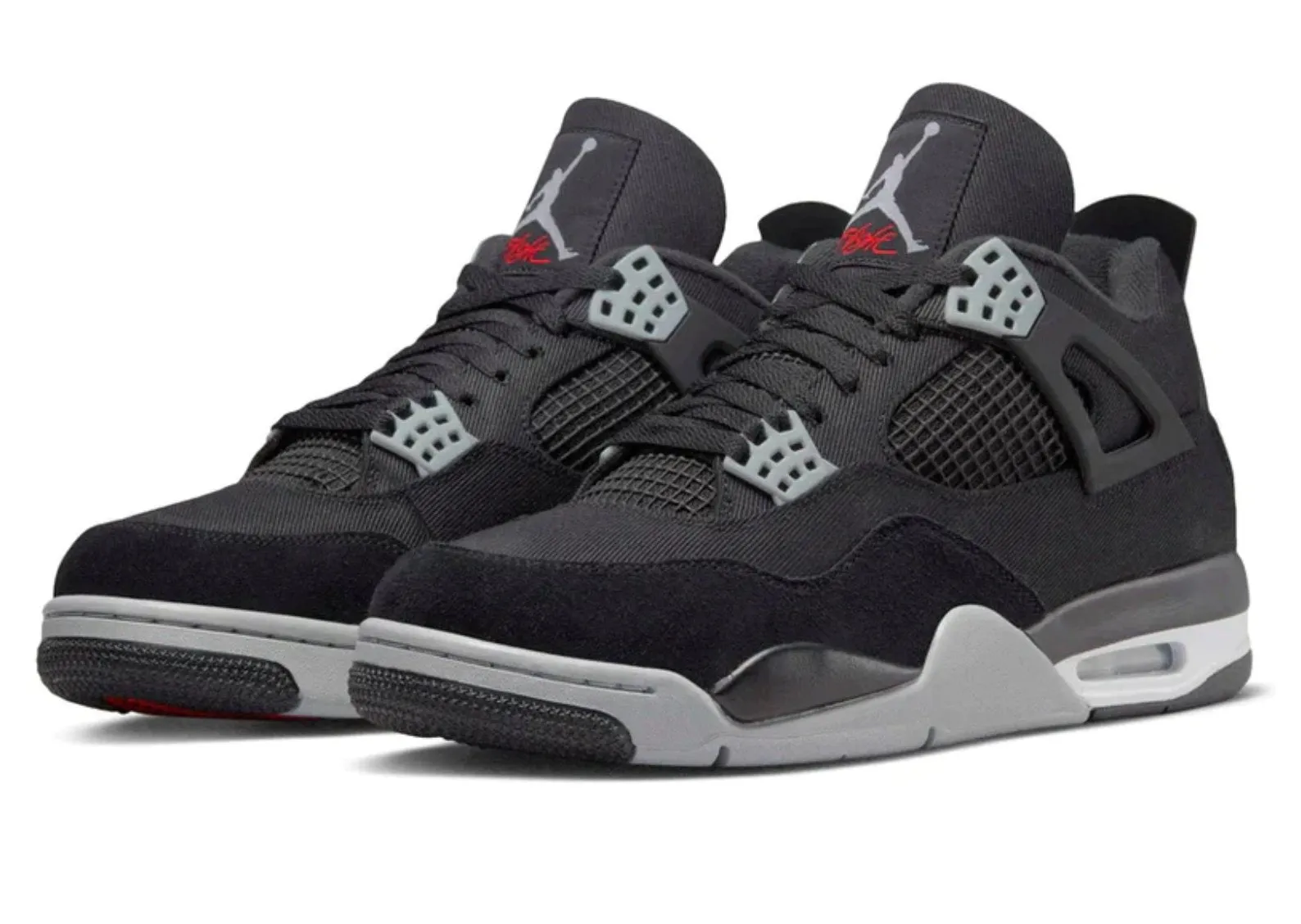 Air Jordan 4 Black Canvas Shoes